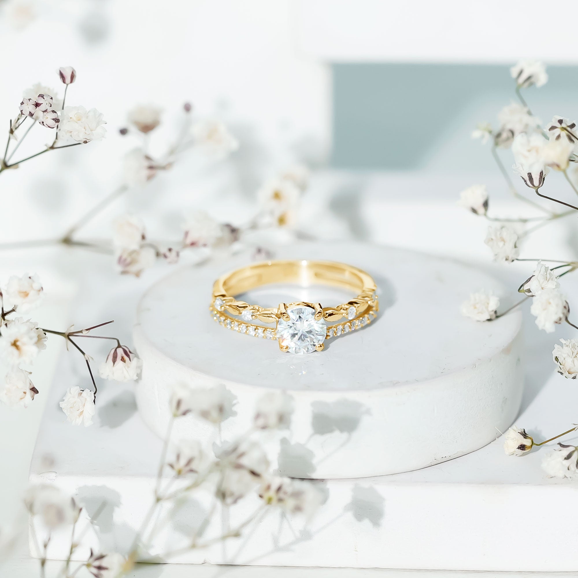 Brilliant Cut Lab Grown Diamond Designer Engagement Ring Lab - ( EF-VS ) - Rosec Jewels