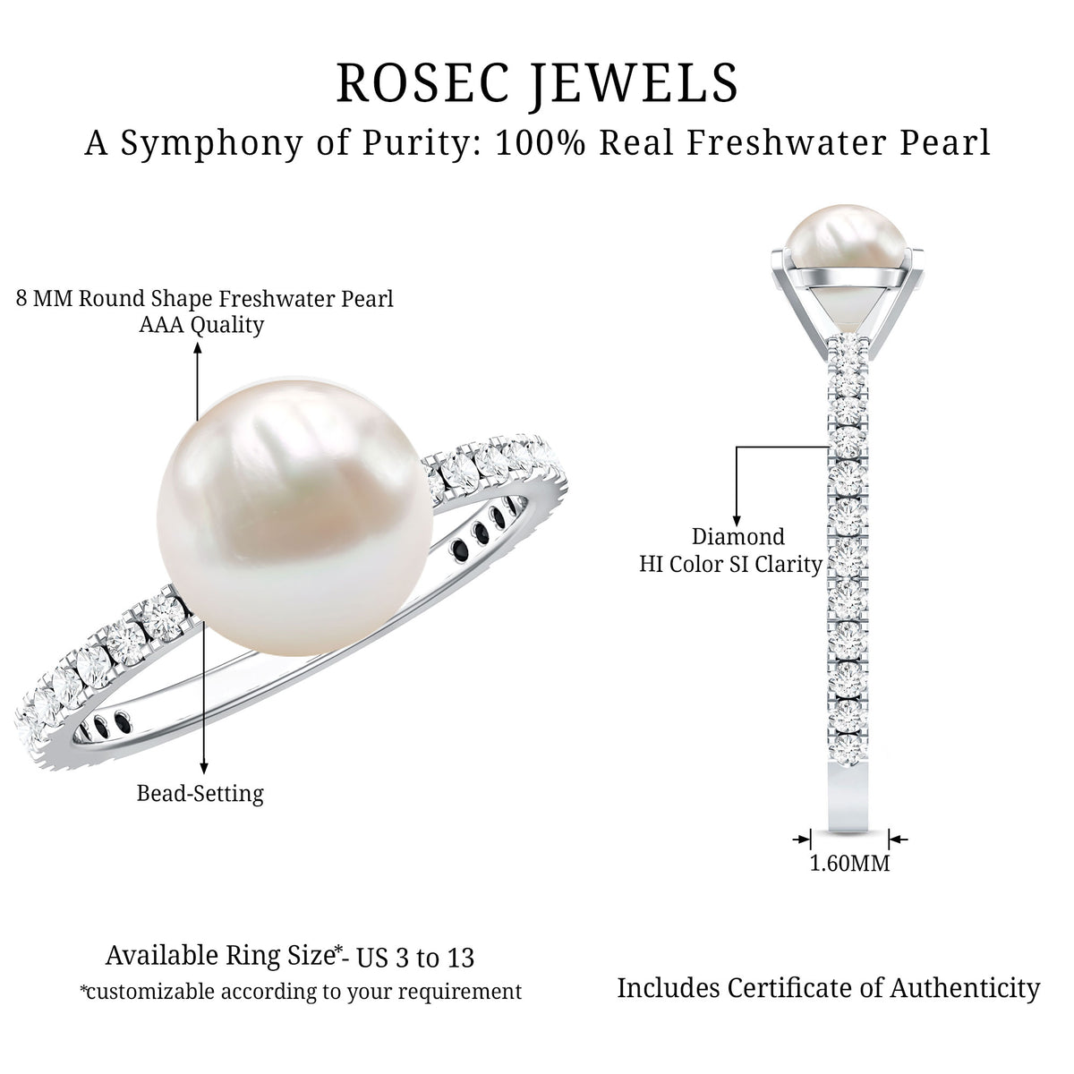 Brilliant Cut 2 Carat Lab Grown Diamond Solitaire Engagement Ring Lab - ( EF-VS ) - Rosec Jewels