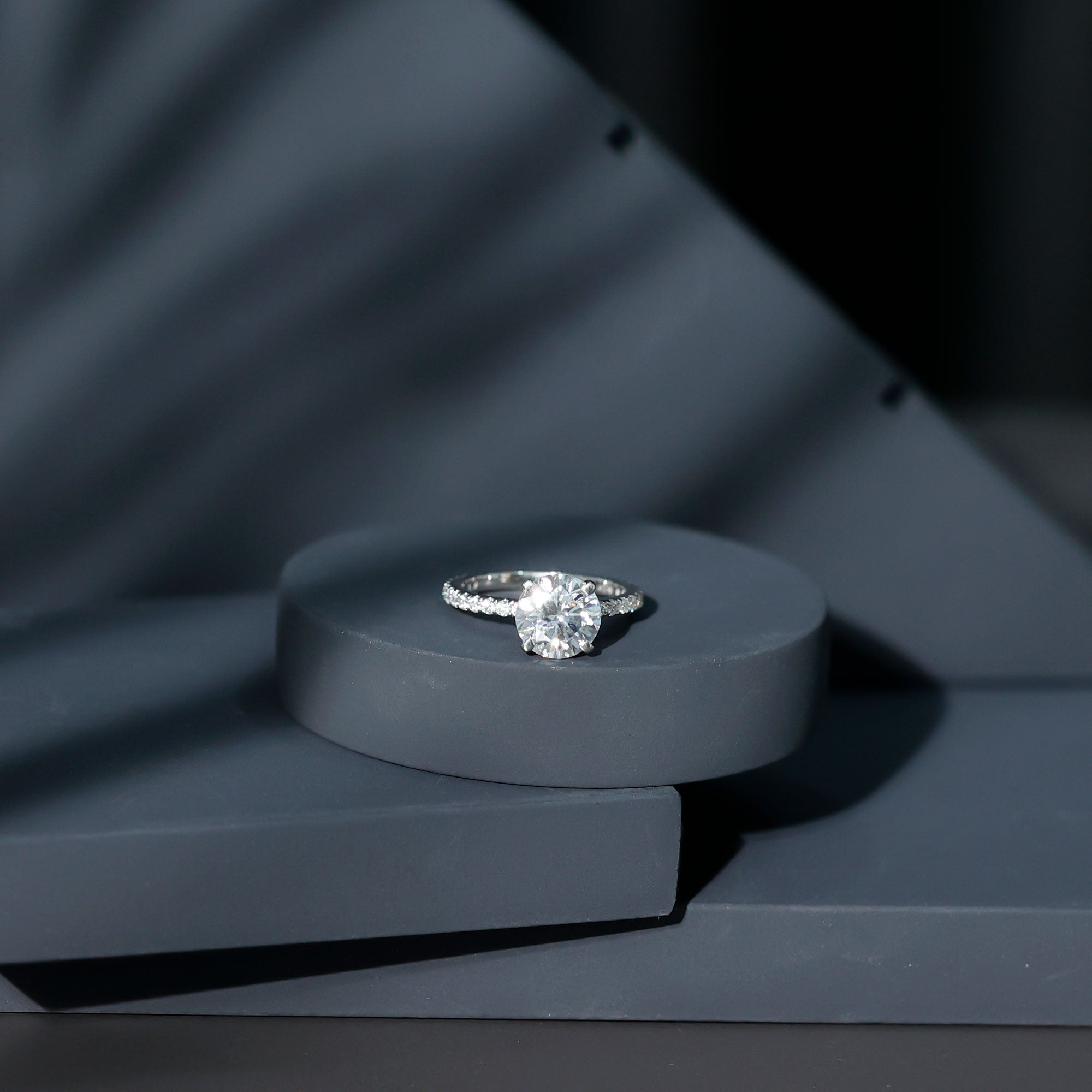 Rosec Jewels-Brilliant Cut 2 Carat Lab Grown Diamond Solitaire Engagement Ring