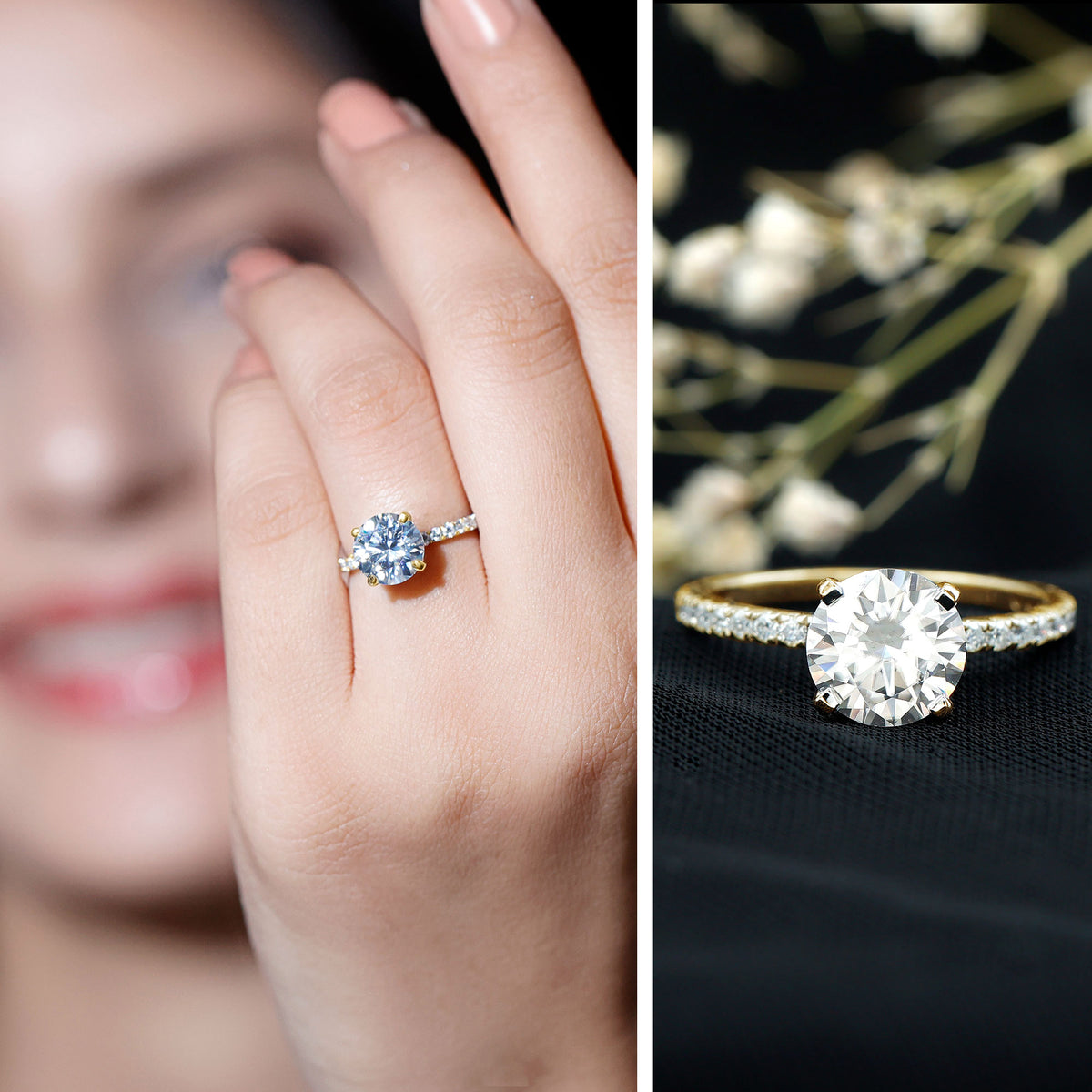 Brilliant Cut 2 Carat Lab Grown Diamond Solitaire Engagement Ring Lab - ( EF-VS ) - Rosec Jewels