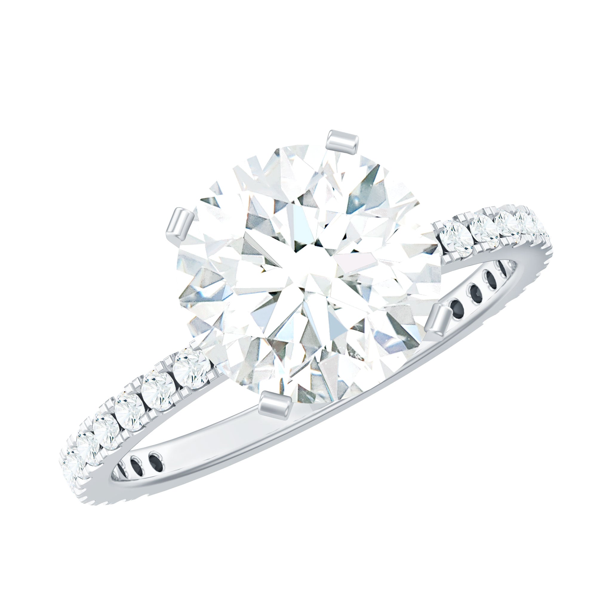 Rosec Jewels-Certified 9 MM Lab Grown Solitaire Diamond Engagement Ring
