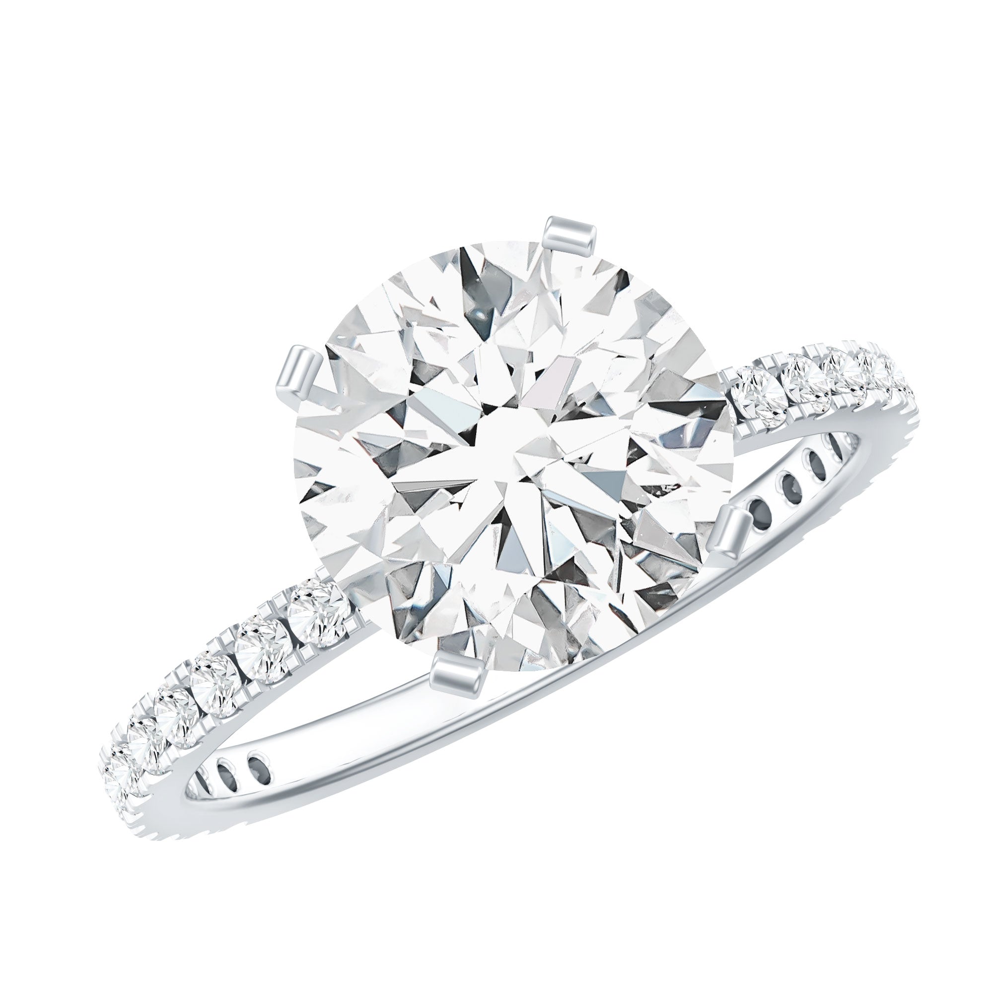 Certified 9 MM Lab Grown Solitaire Diamond Engagement Ring