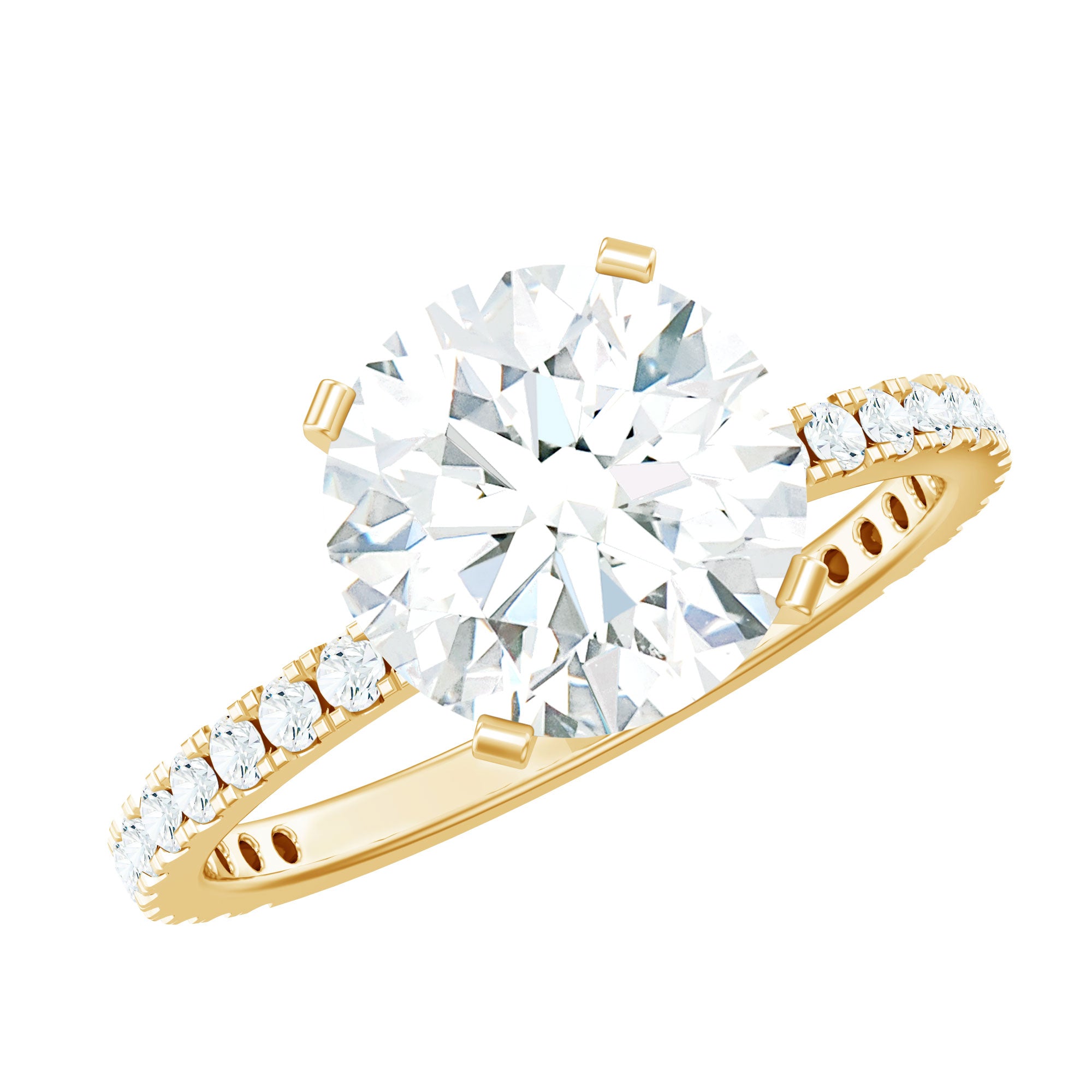 Rosec Jewels-Certified 9 MM Lab Grown Solitaire Diamond Engagement Ring