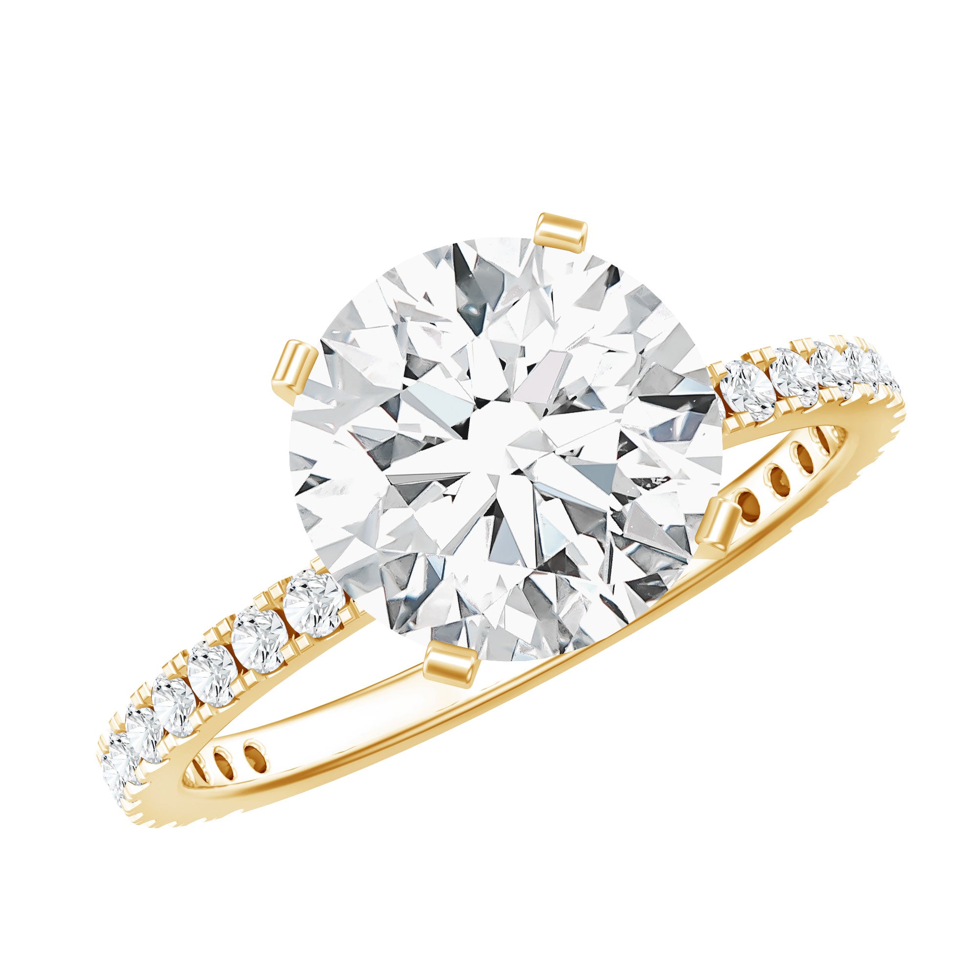Certified 9 MM Lab Grown Solitaire Diamond Engagement Ring Lab - ( EF-VS ) - Rosec Jewels