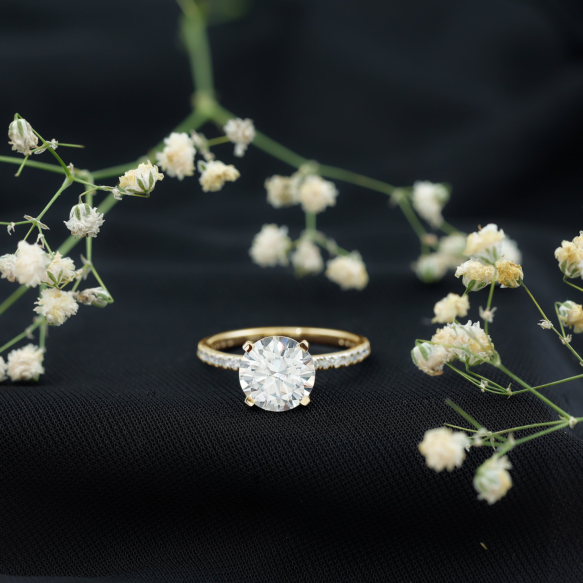 Rosec Jewels-Certified 9 MM Lab Grown Solitaire Diamond Engagement Ring