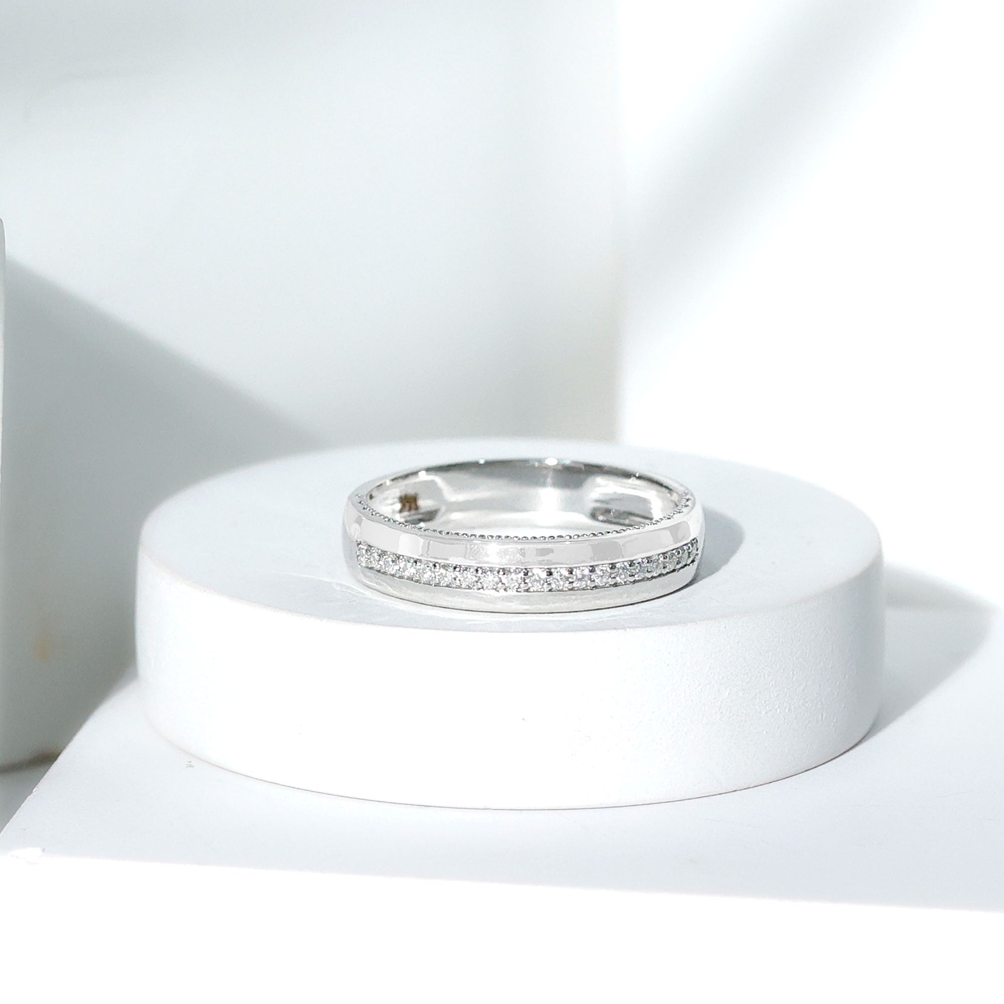 Certified Lab Grown Diamond Mens Wedding Band Lab - ( EF-VS ) - Rosec Jewels