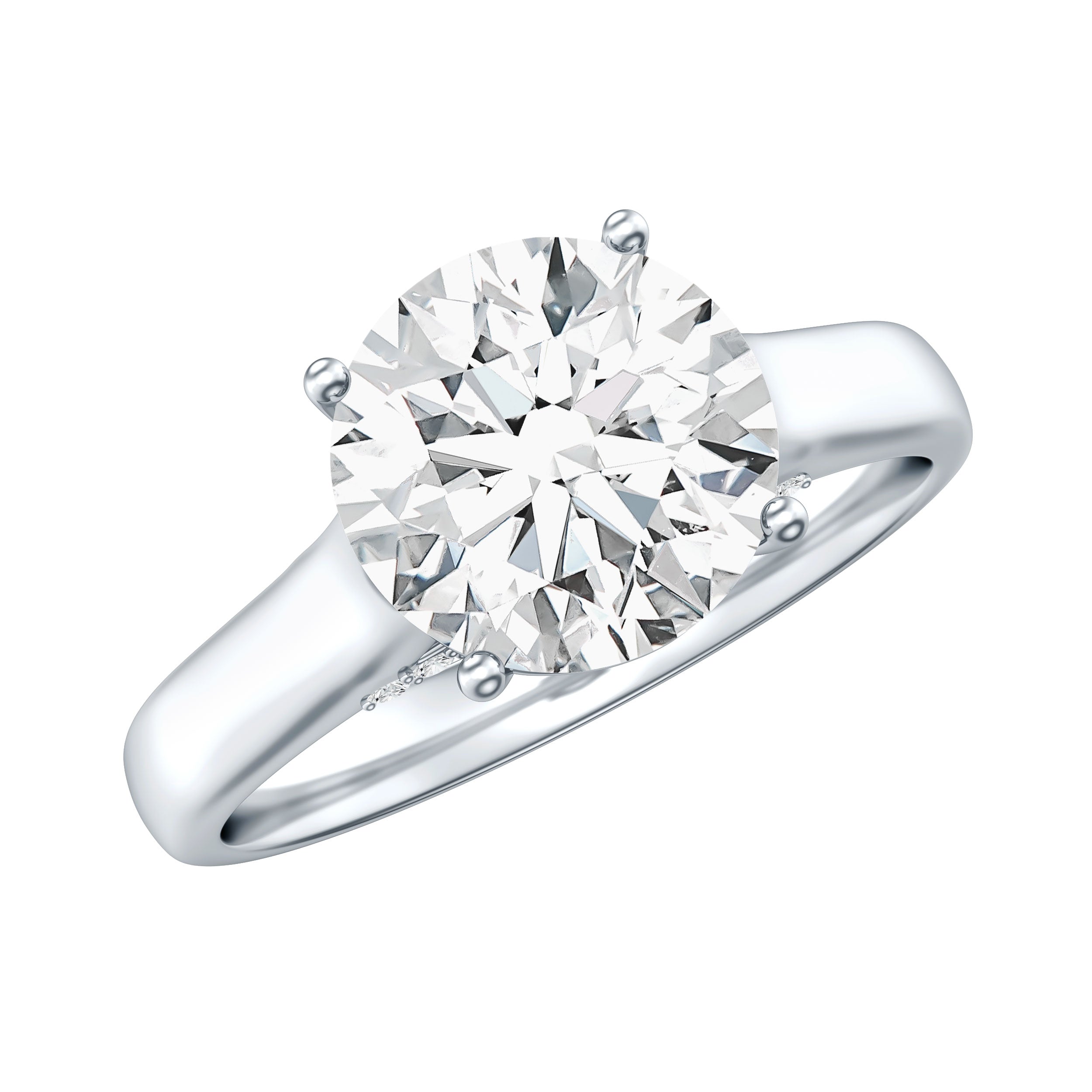 Brilliant Cut Lab Grown Diamond Classic Engagement Ring with Certificate