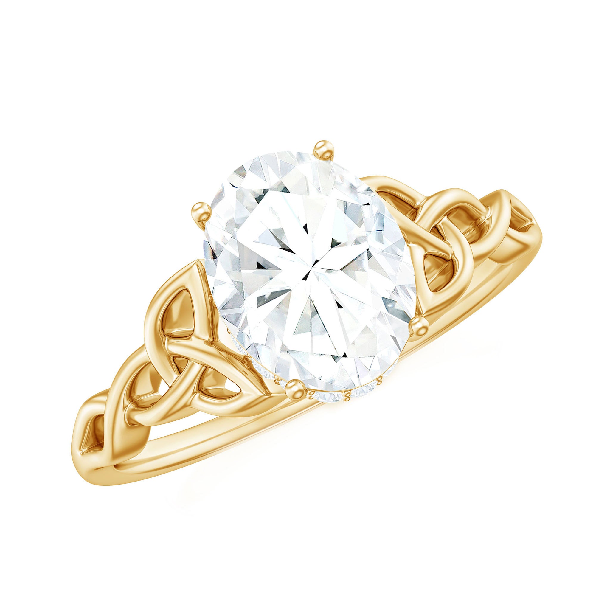 Rosec Jewels-Oval Lab Grown Diamond Hidden Halo Engagement Ring