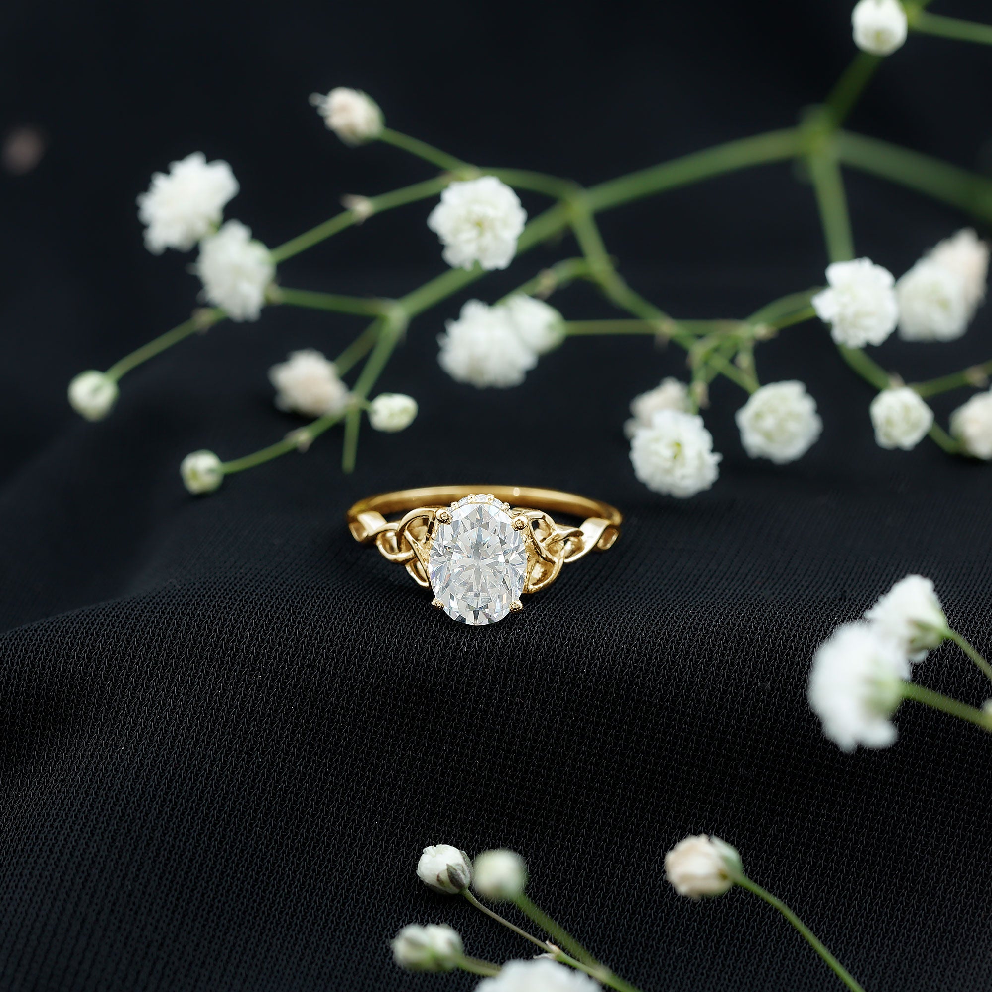 Rosec Jewels-Oval Lab Grown Diamond Hidden Halo Engagement Ring