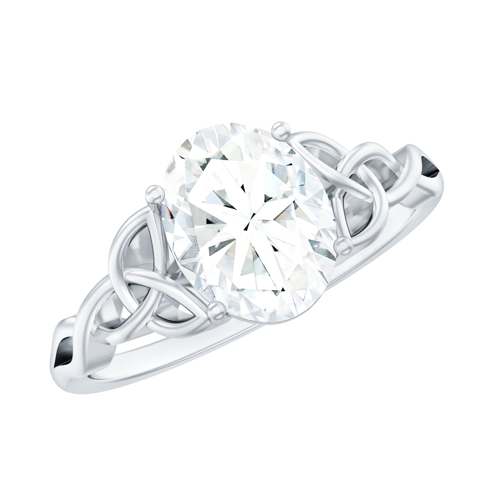 Rosec Jewels-Women Lab Grown Diamond Celtic Knot Engagement Ring