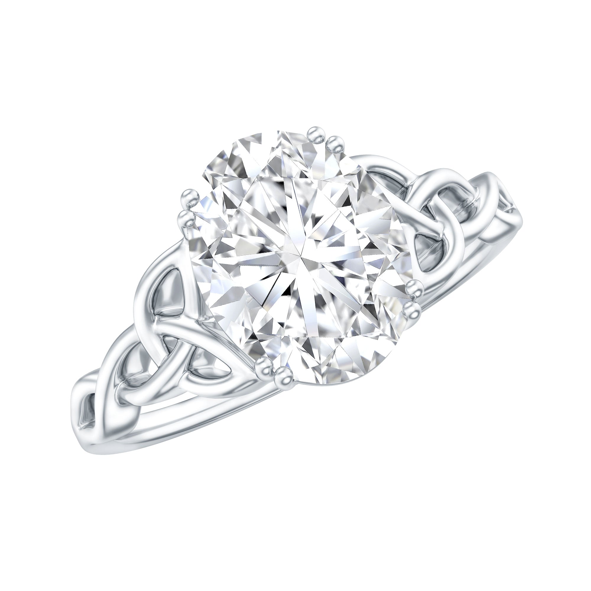 Women Lab Grown Diamond Celtic Knot Engagement Ring Lab - ( EF-VS ) - Rosec Jewels