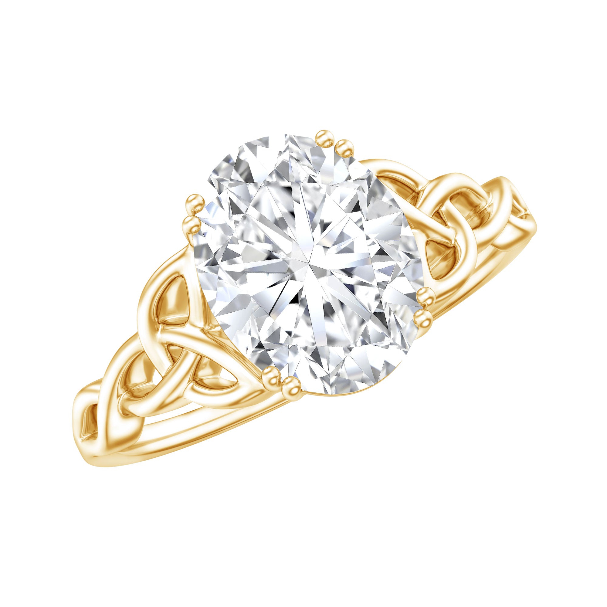 Women Lab Grown Diamond Celtic Knot Engagement Ring Lab - ( EF-VS ) - Rosec Jewels