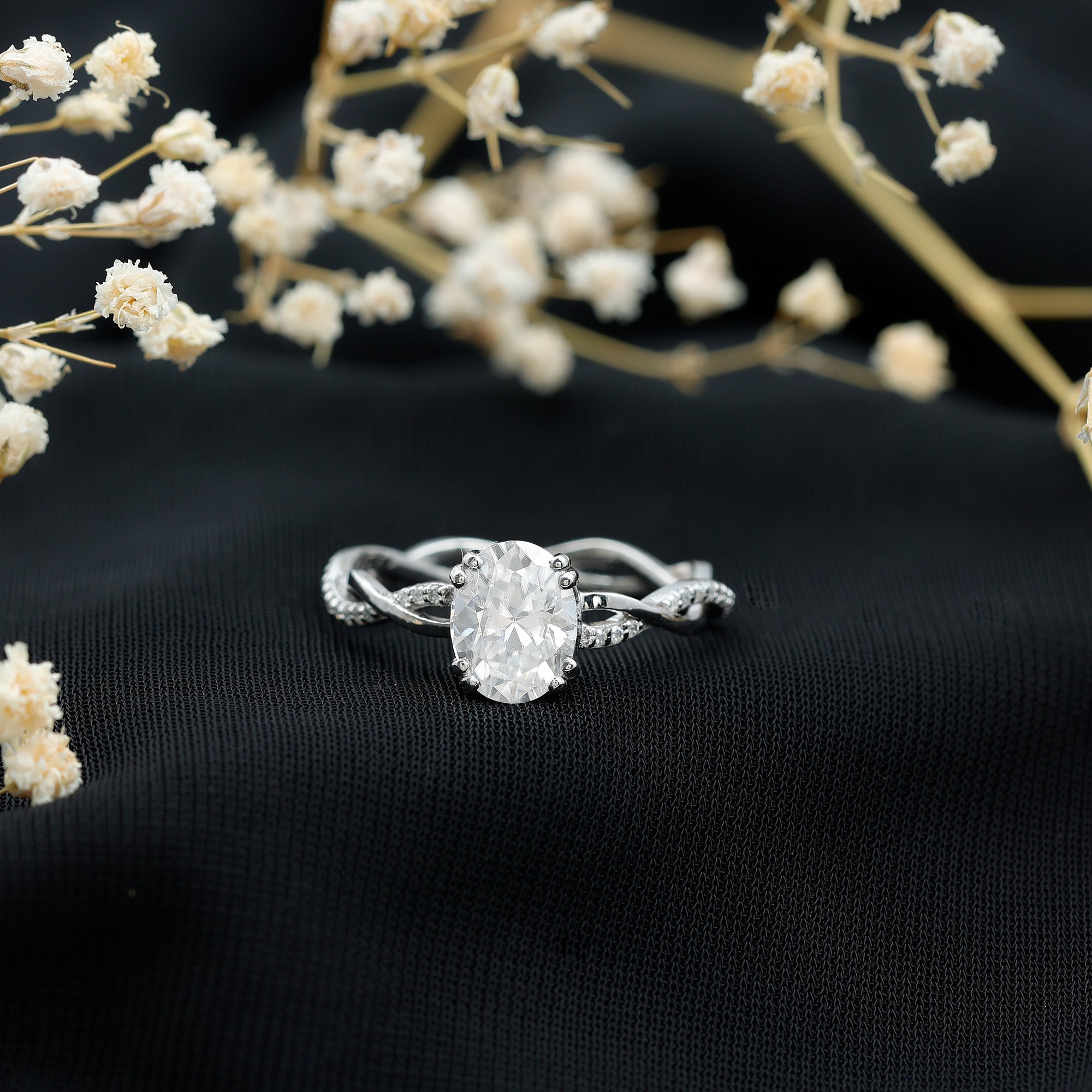 Rosec Jewels-7X9 mm Lab Grown Diamond Oblong Engagement Ring