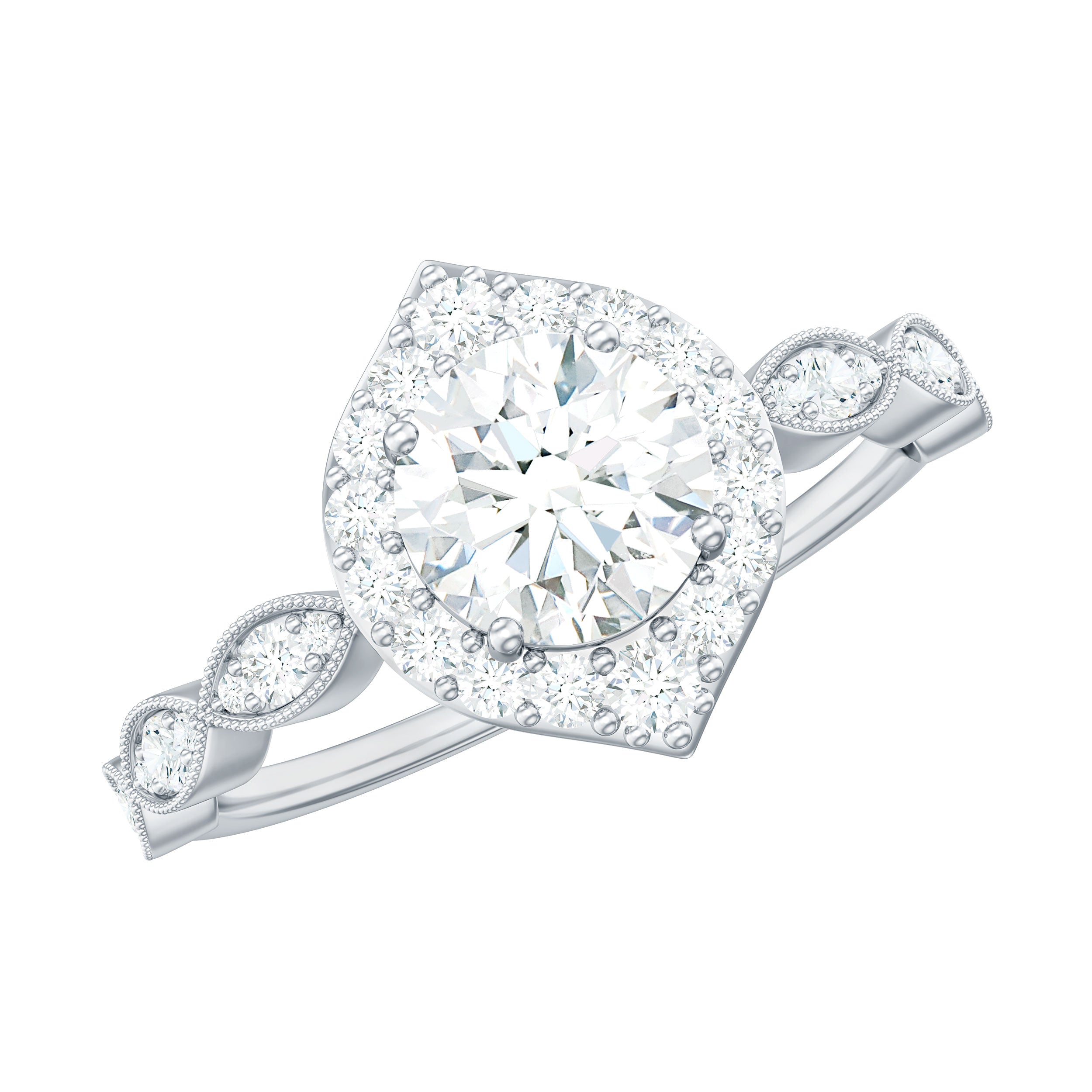 Brilliant Cut Lab Grown Diamond Vintage Solitaire Ring