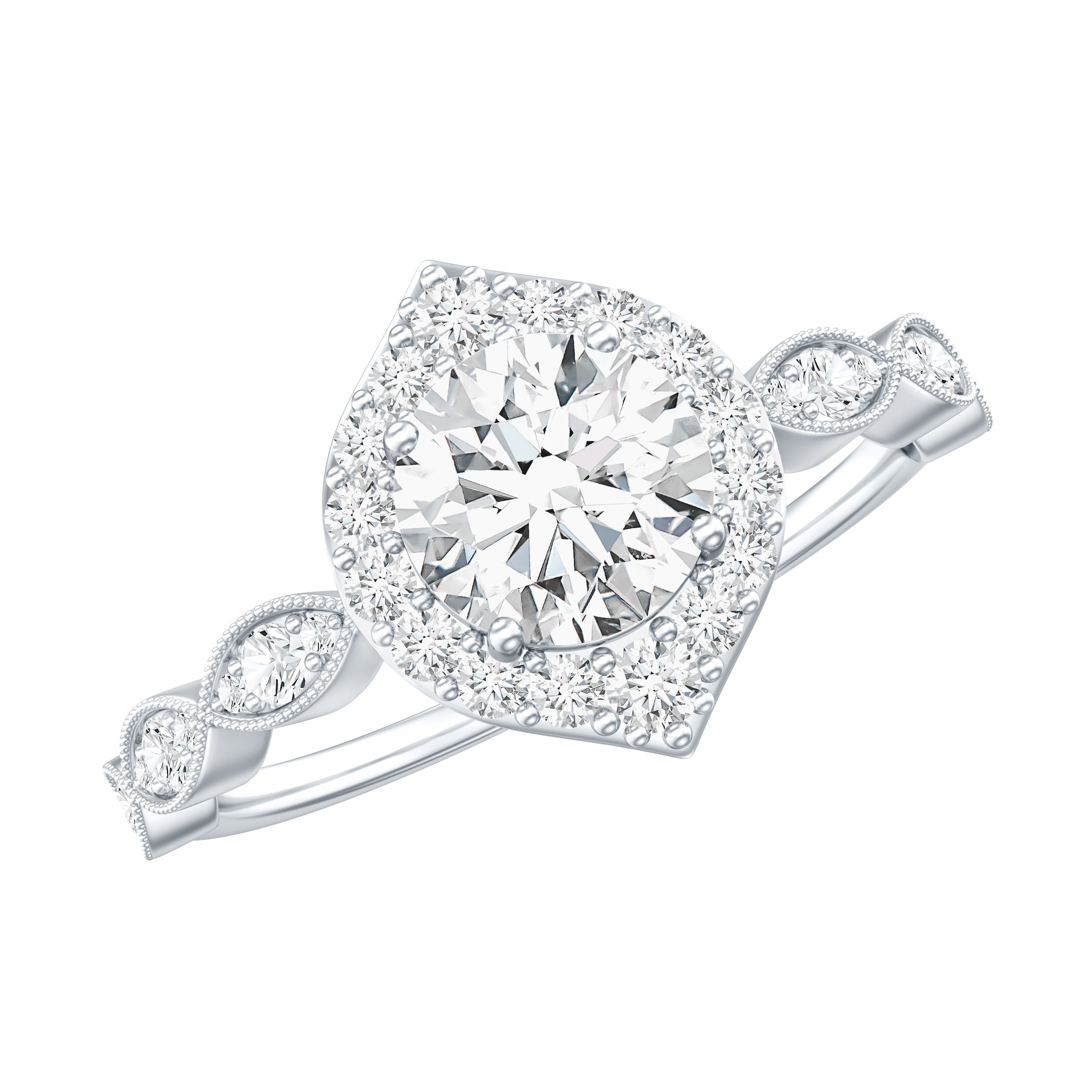 Brilliant Cut Lab Grown Diamond Vintage Solitaire Ring