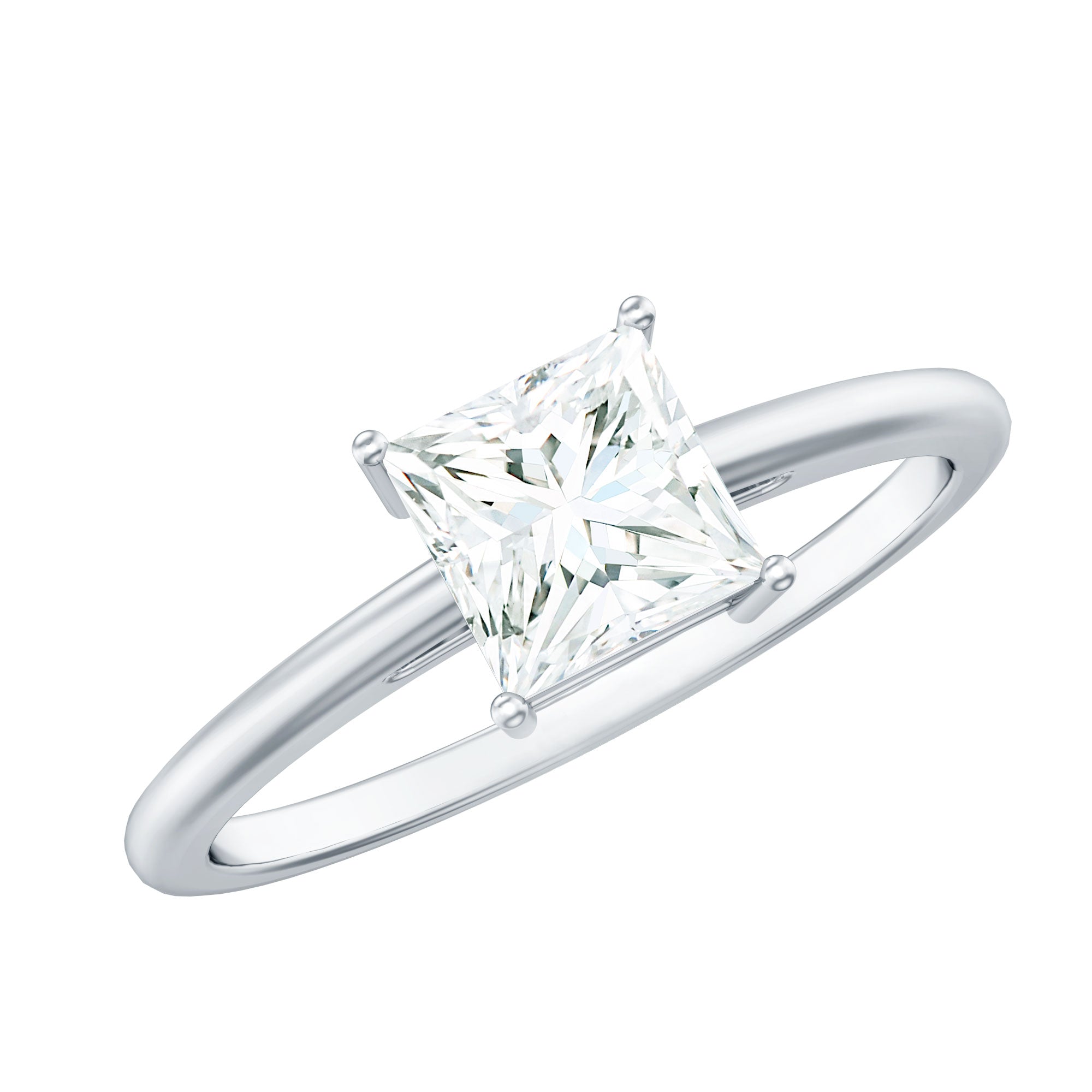 Certified Lab Grown Diamond 6 mm Square Cut Engagement Ring