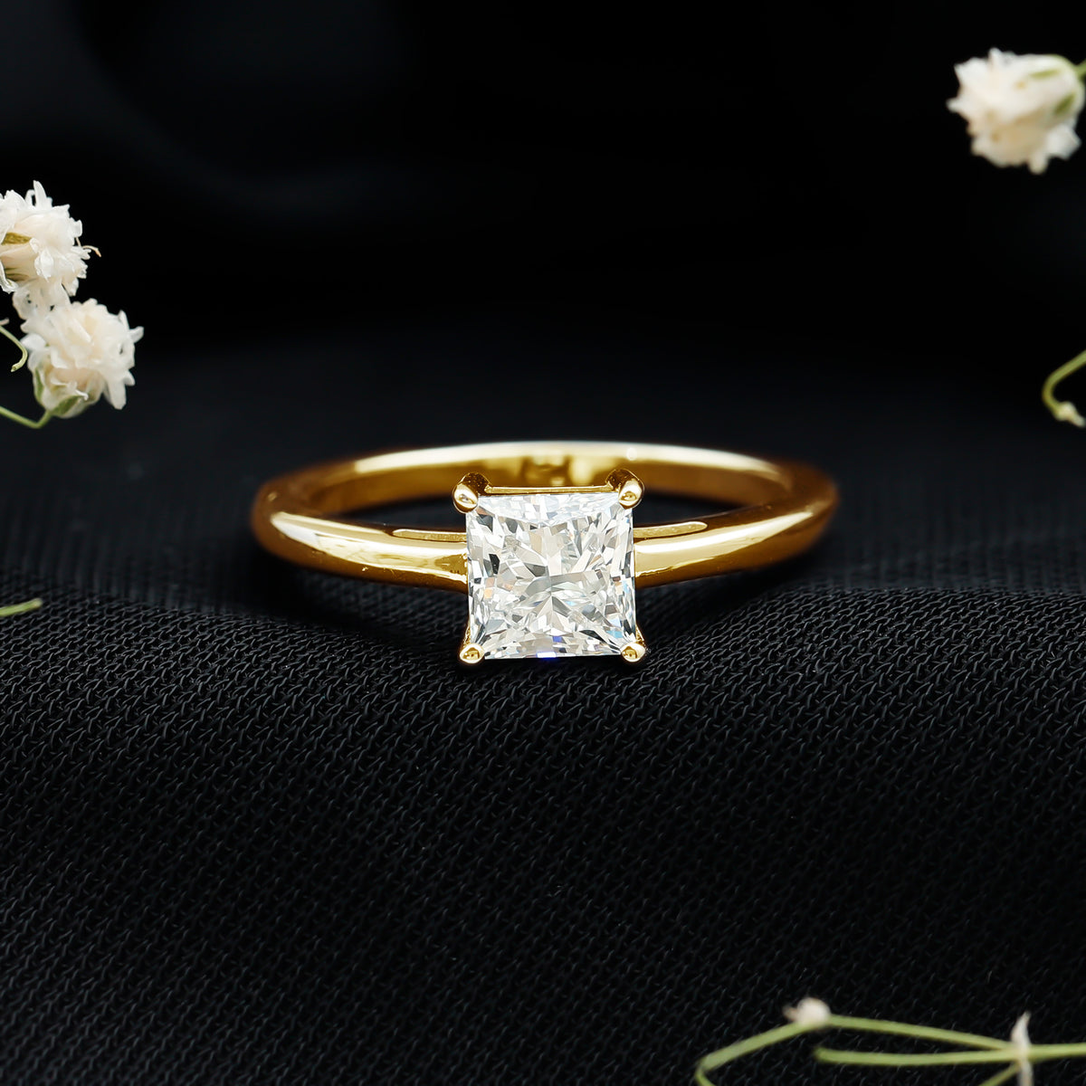 1.2 Carat Certified Lab Grown Diamond Square Cut Engagement Ring Lab - ( EF-VS ) - Rosec Jewels
