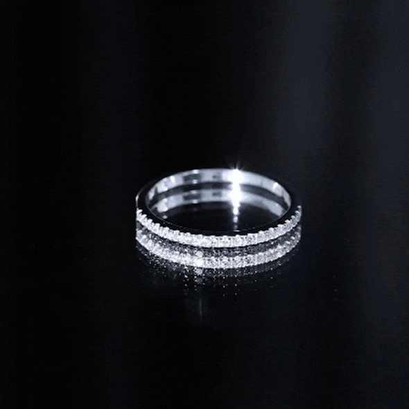 Lab Created Diamond Simple Eternity Ring in Pave Setting Lab - ( EF-VS ) - Rosec Jewels