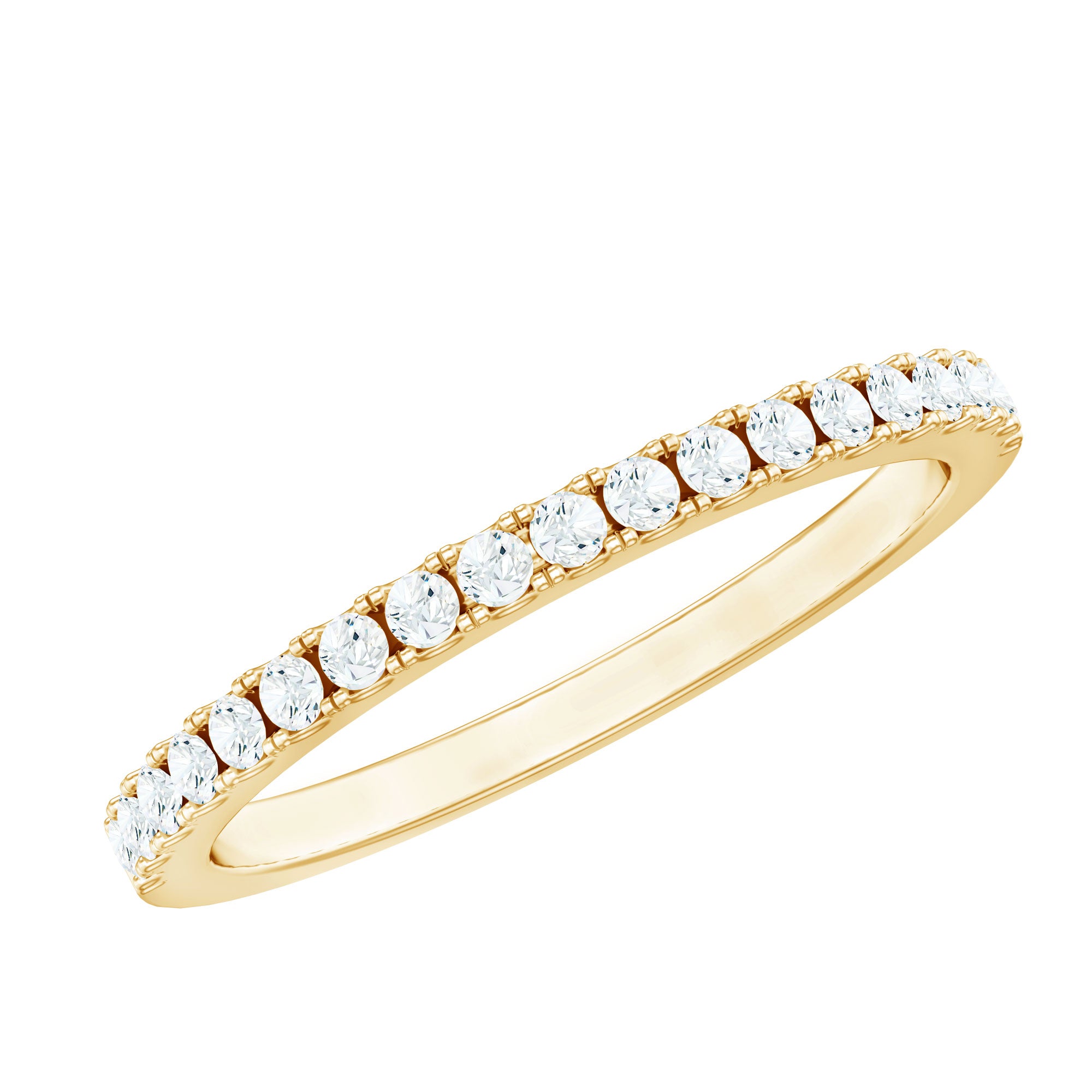 Lab Created Diamond Simple Eternity Ring in Pave Setting Lab - ( EF-VS ) - Rosec Jewels