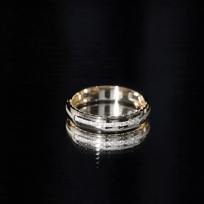 Lab Grown Diamond Twisted Rope Band with Accents Lab - ( EF-VS ) - Rosec Jewels