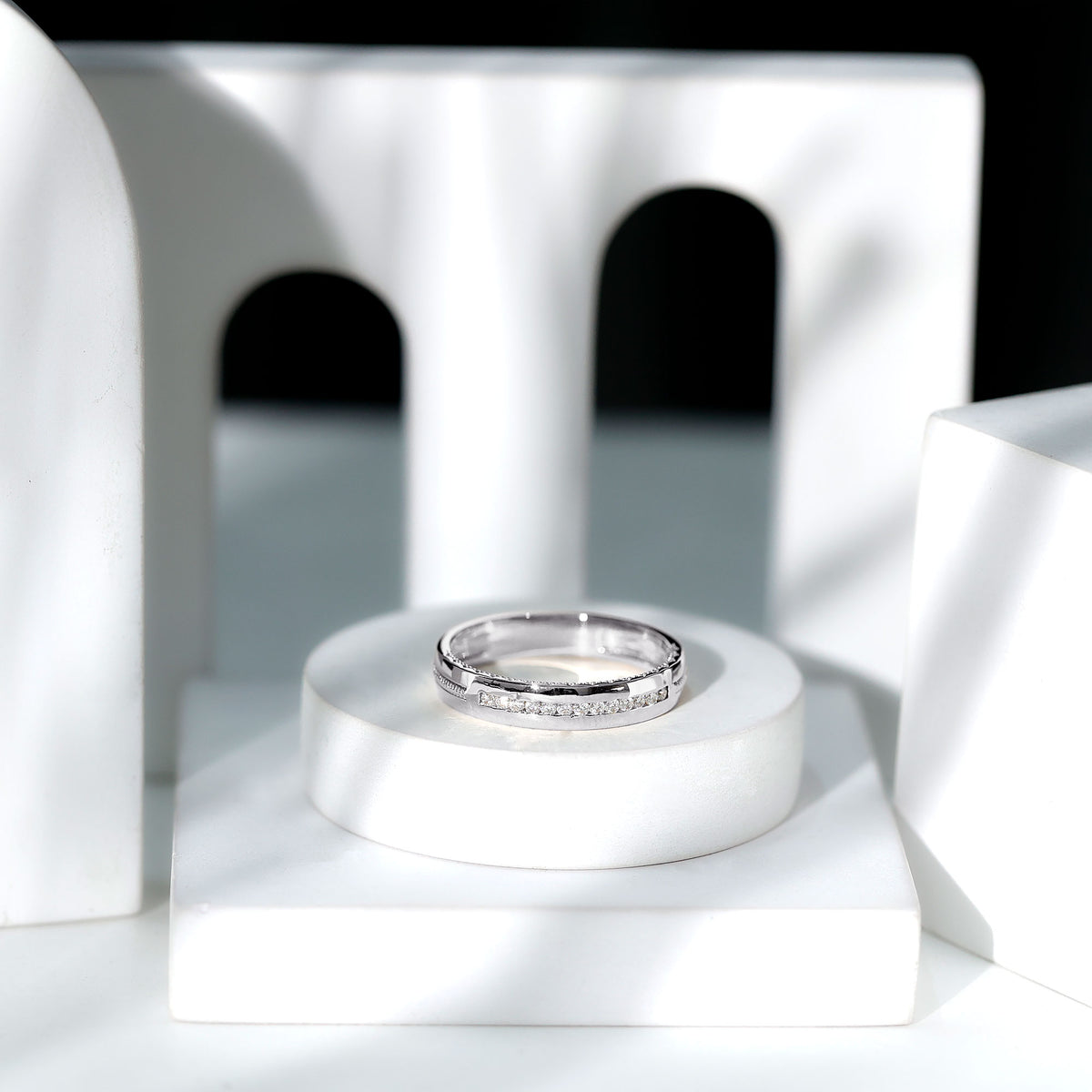Lab Grown Diamond Twisted Rope Band with Accents Lab - ( EF-VS ) - Rosec Jewels