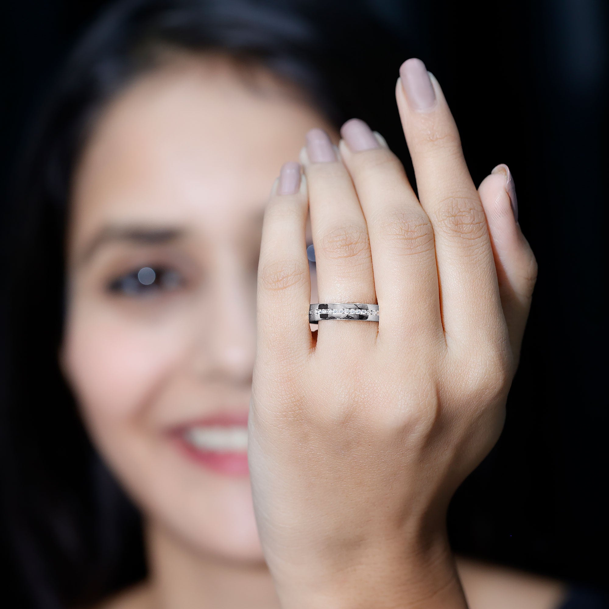 Rosec Jewels-Lab Grown Diamond Twisted Rope Band with Accents