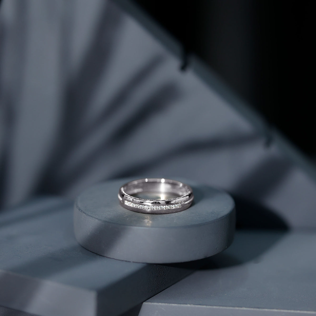 Lab Grown Diamond Twisted Rope Band with Accents Lab - ( EF-VS ) - Rosec Jewels