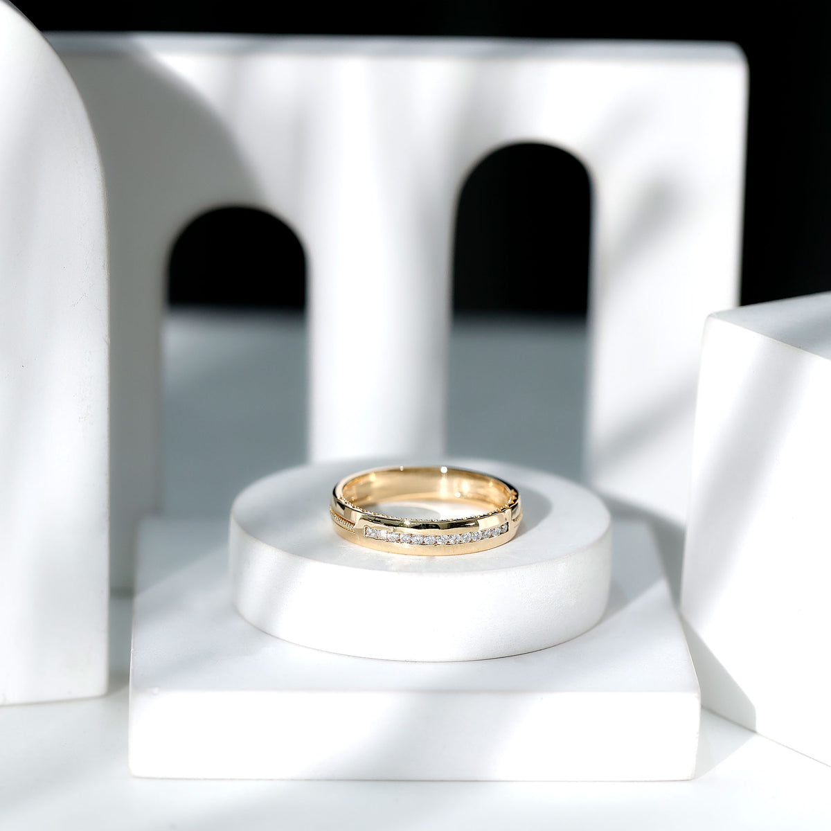 Lab Grown Diamond Twisted Rope Band with Accents Lab - ( EF-VS ) - Rosec Jewels