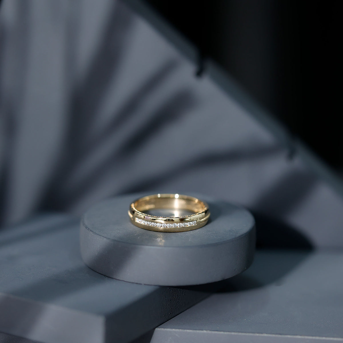 Lab Grown Diamond Twisted Rope Band with Accents Lab - ( EF-VS ) - Rosec Jewels