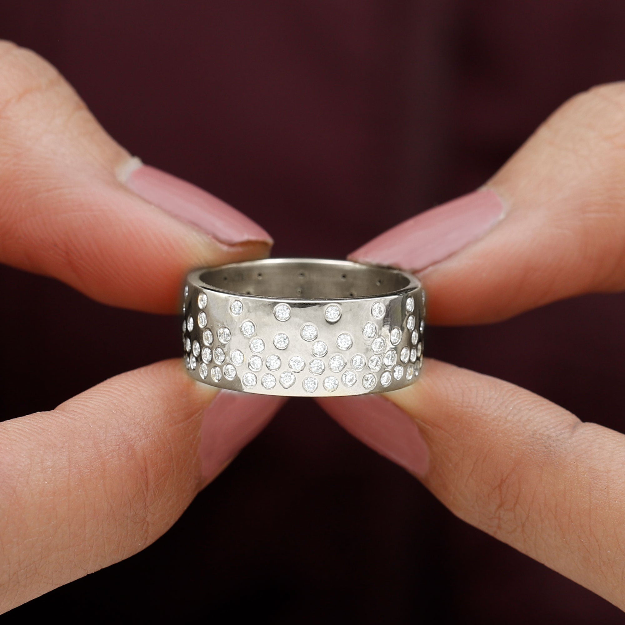 Rosec Jewels-Certified Lab Grown Diamond Wedding Band in Flush Setting