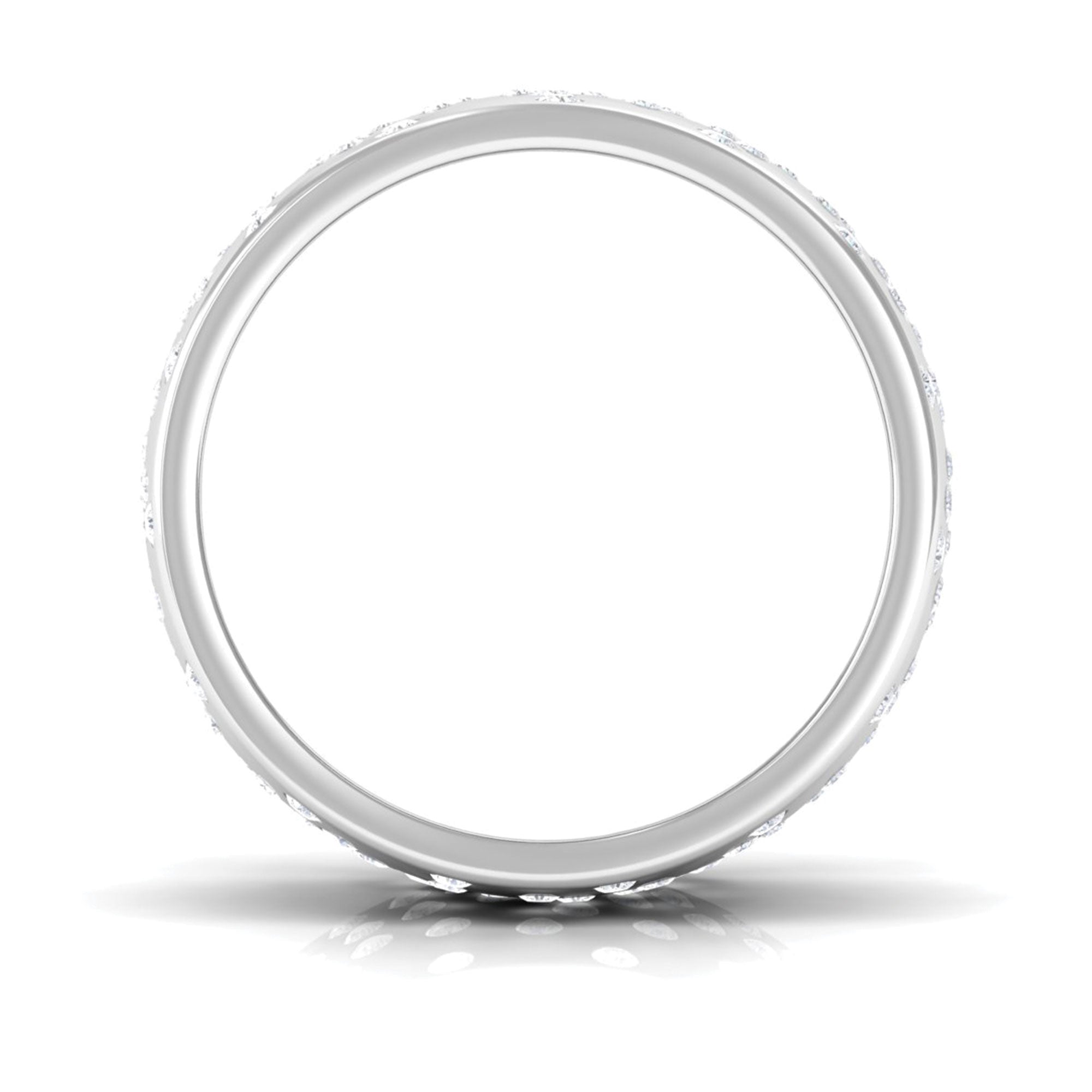 Certified Lab Grown Diamond Wedding Band in Flush Setting Lab - ( EF-VS ) - Rosec Jewels