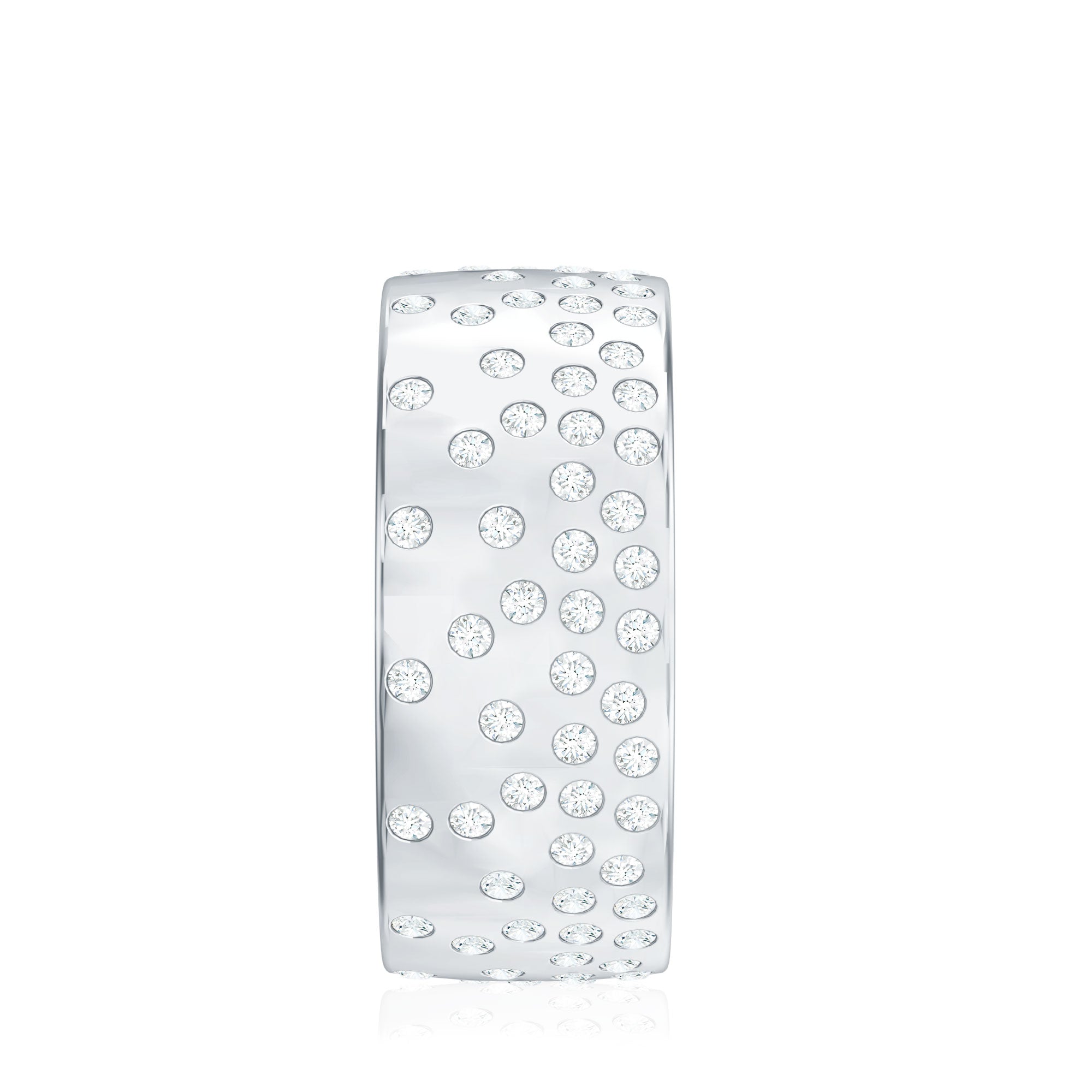 Certified Lab Grown Diamond Wedding Band in Flush Setting Lab - ( EF-VS ) - Rosec Jewels