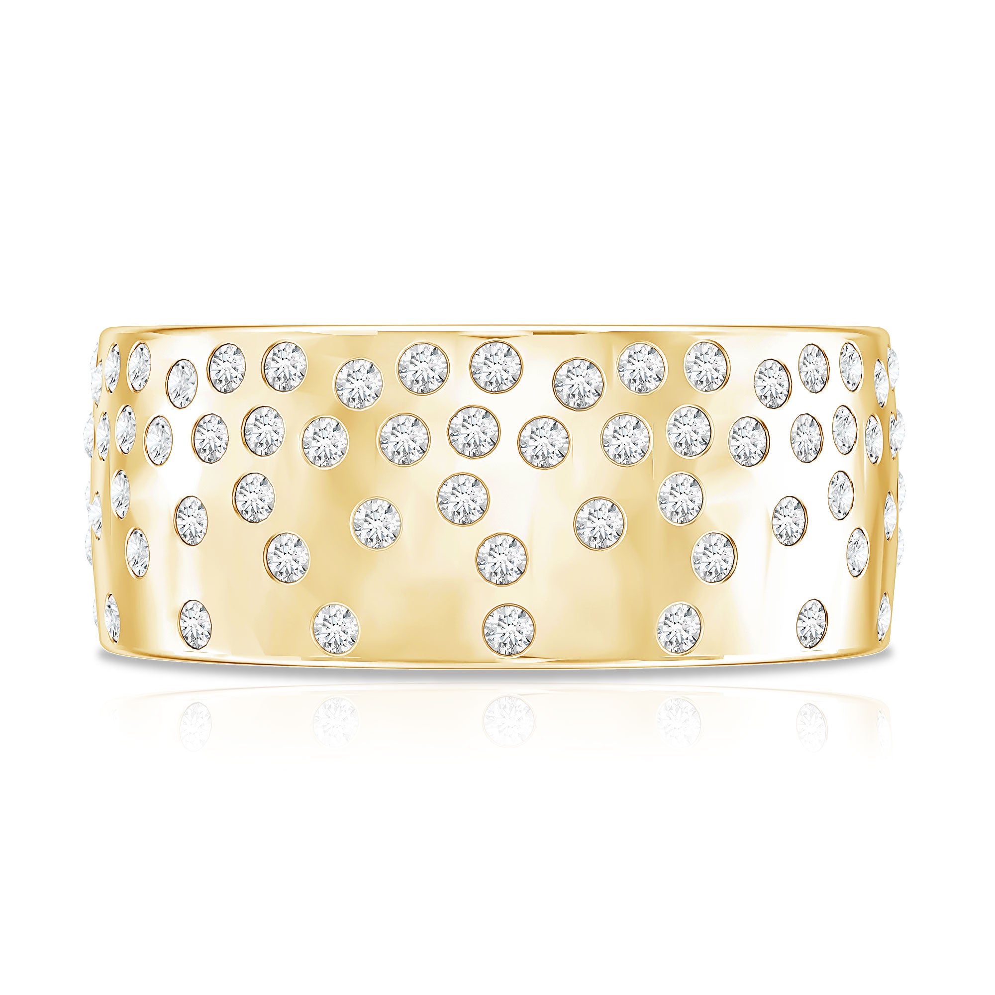 Certified Lab Grown Diamond Wedding Band in Flush Setting Lab - ( EF-VS ) - Rosec Jewels