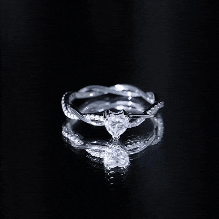 5 MM Heart Shaped Diamond Ring For Women Lab - ( EF-VS ) - Rosec Jewels