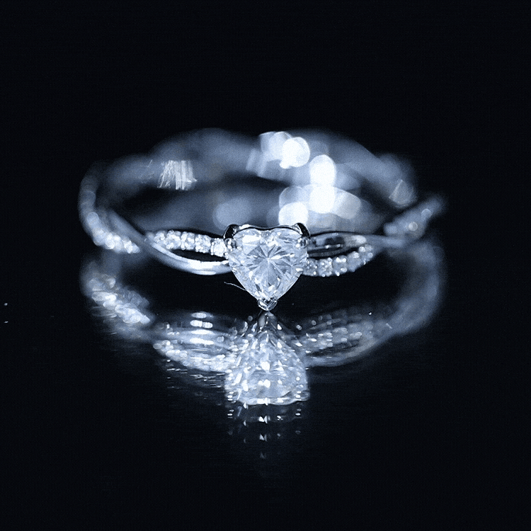 0.5 Carat Heart Shaped Diamond Ring For Women Lab - ( EF-VS ) - Rosec Jewels