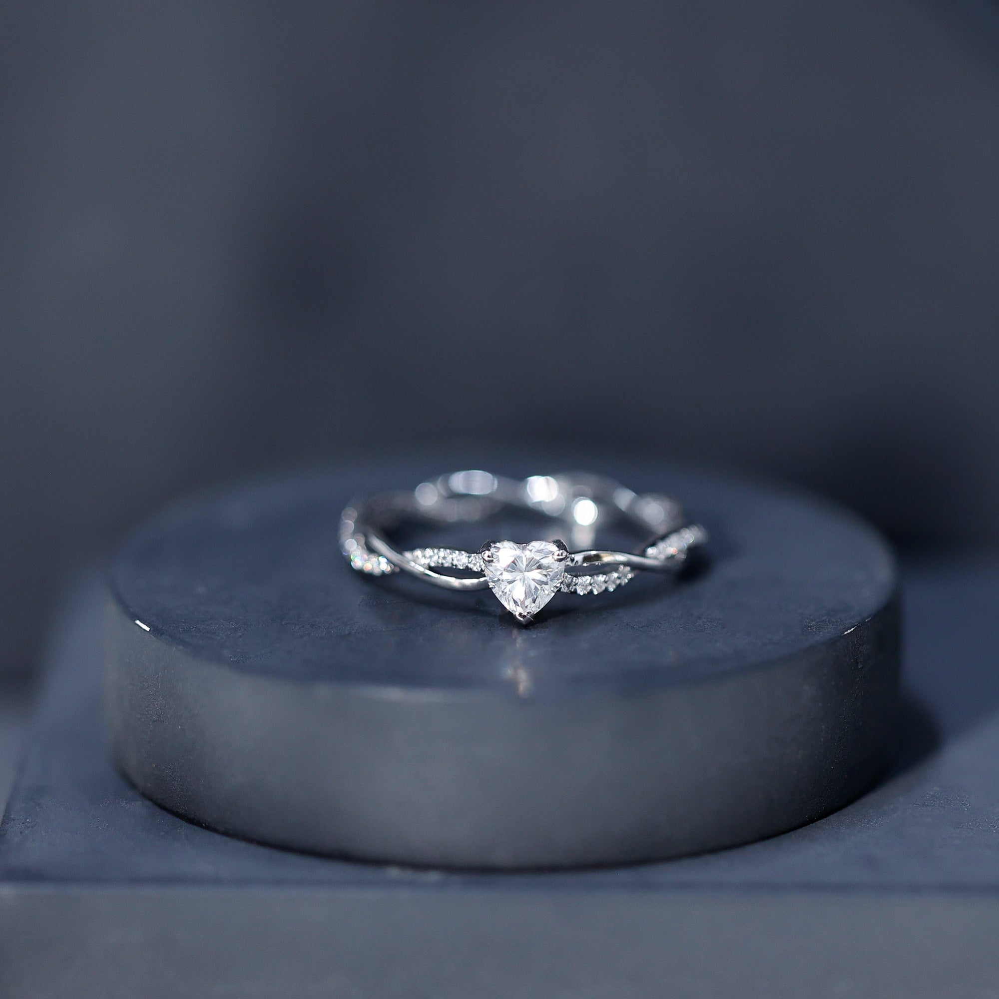 0.5 Carat Heart Shaped Diamond Ring For Women Lab - ( EF-VS ) - Rosec Jewels