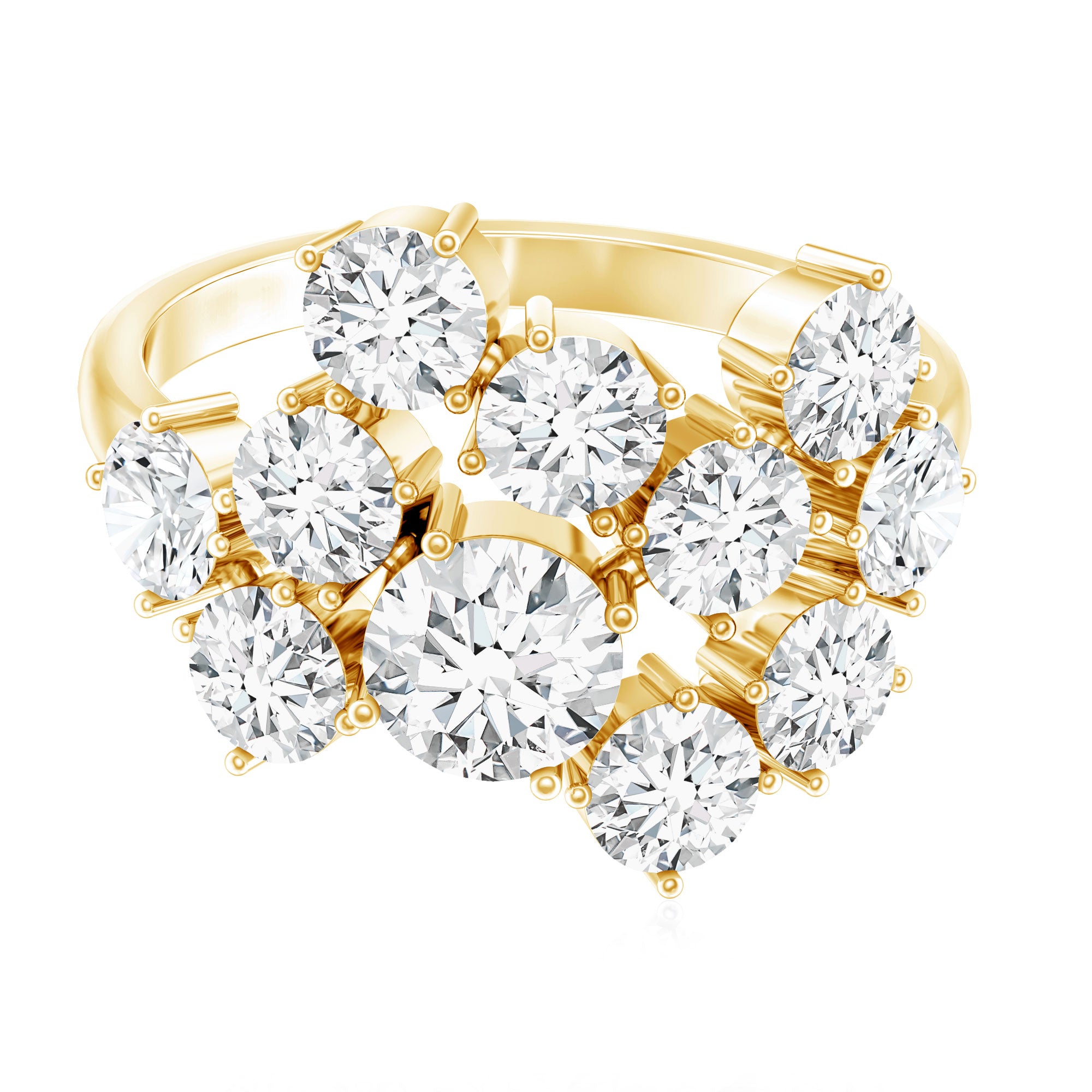 Certified Lab Grown Diamond Statement Engagement Ring for Women Lab - ( EF-VS ) - Rosec Jewels