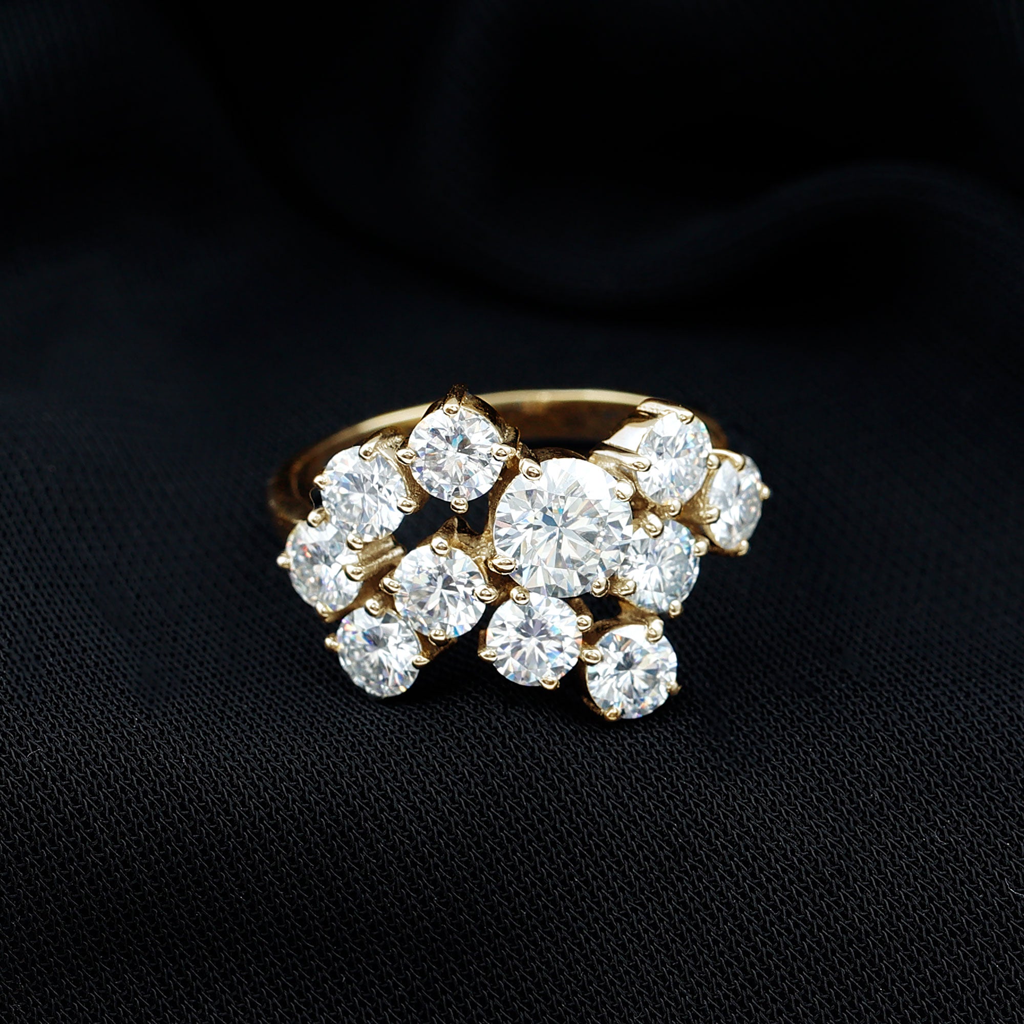 Certified Lab Grown Diamond Statement Engagement Ring for Women Lab - ( EF-VS ) - Rosec Jewels
