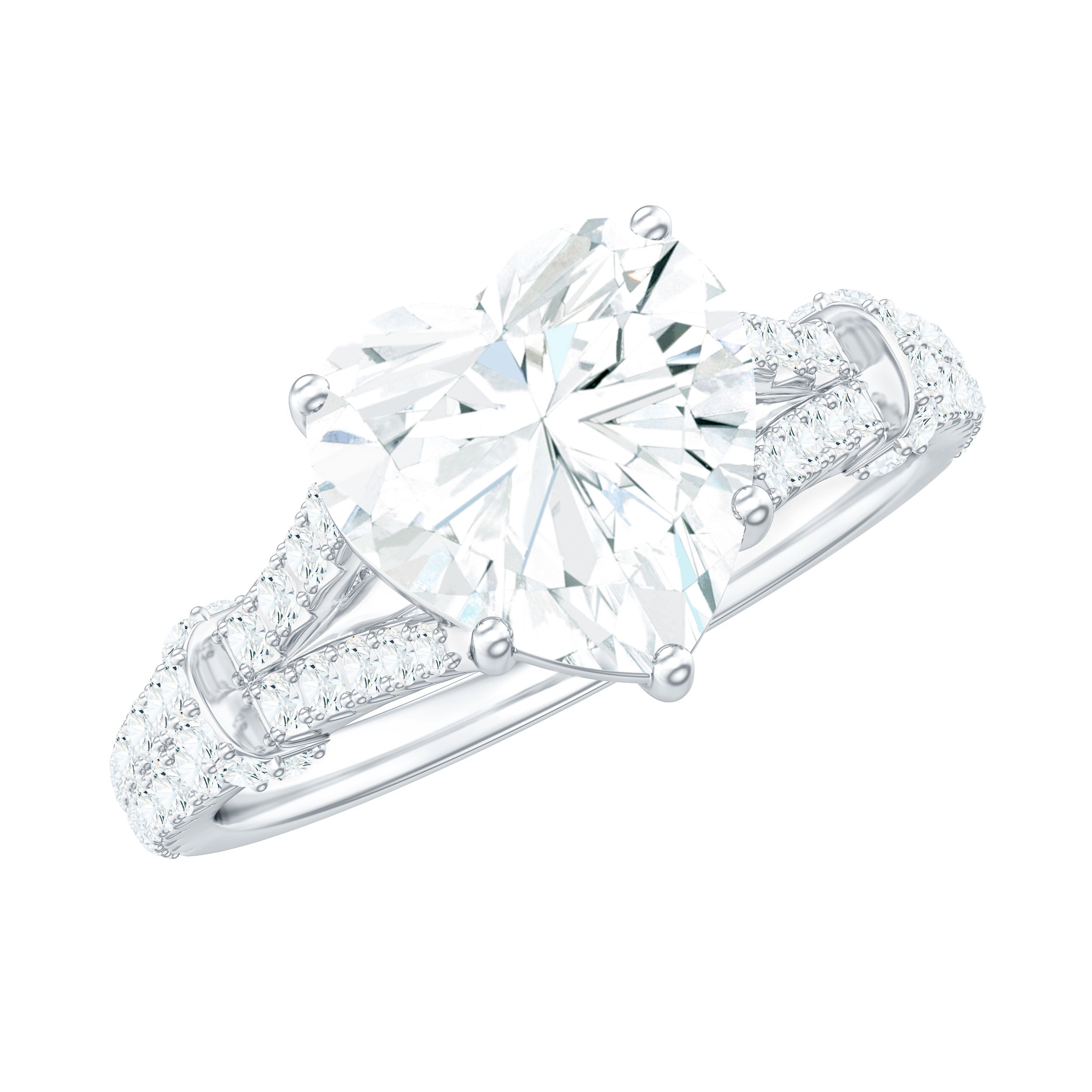 2 Carat Lab Grown Diamond Heart Shape Engagement Ring Lab - ( EF-VS ) - Rosec Jewels