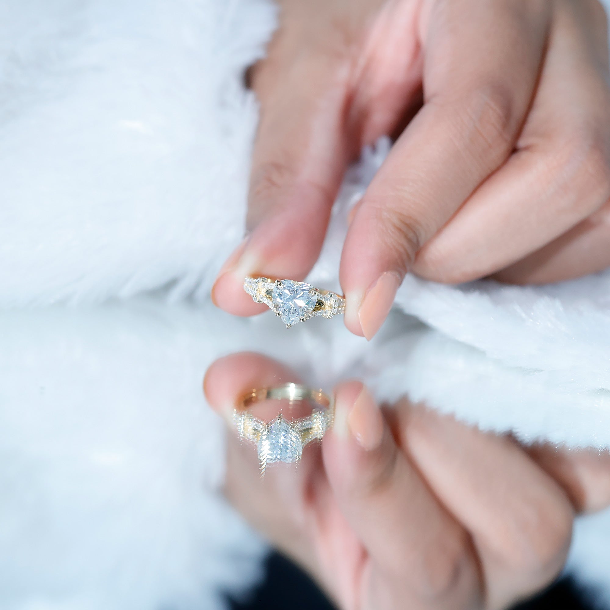 Rosec Jewels-8 mm Lab Grown Diamond Heart Shape Engagement Ring