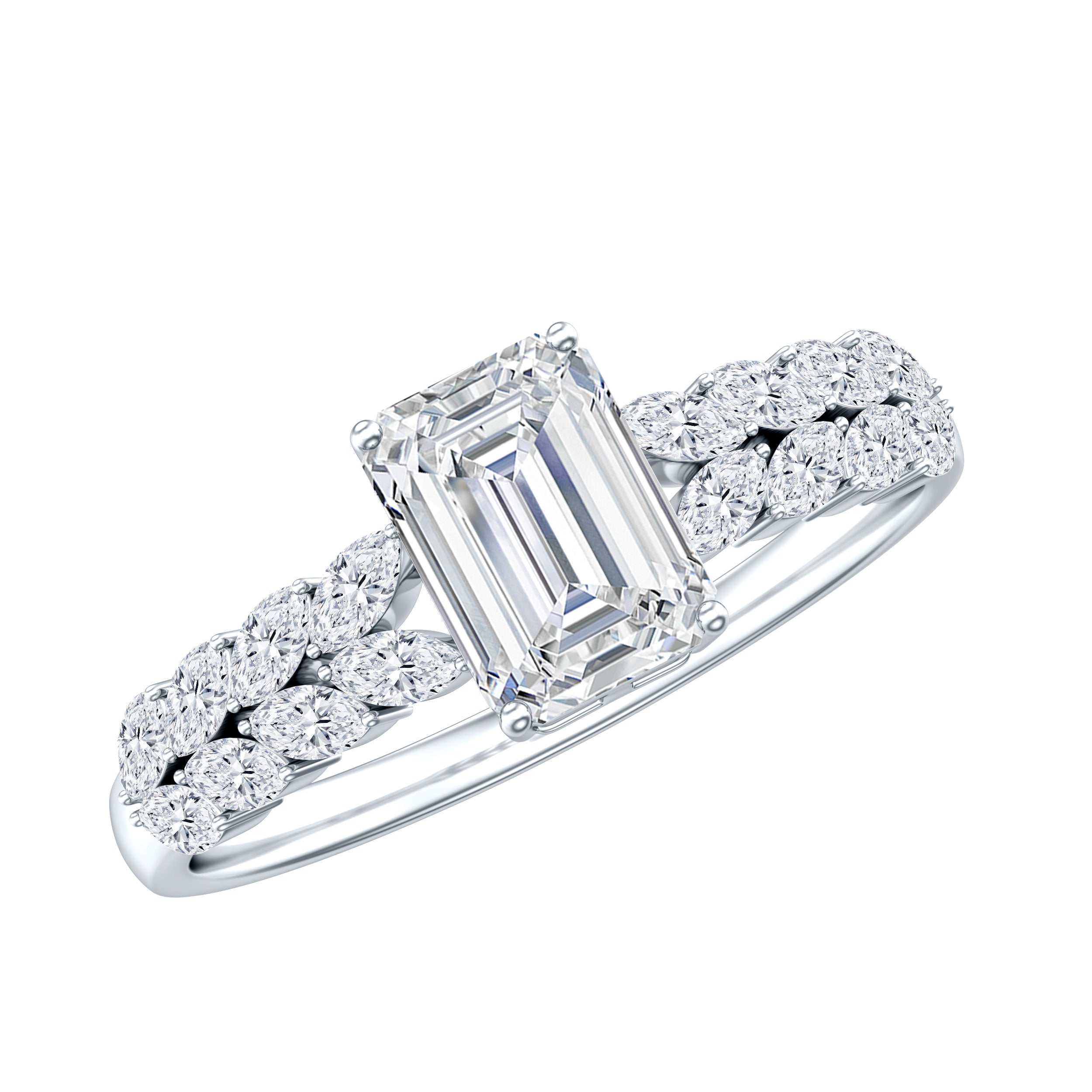 2 Carat Lab Grown Diamond Ring For Women With Certificate Lab - ( EF-VS ) - Rosec Jewels