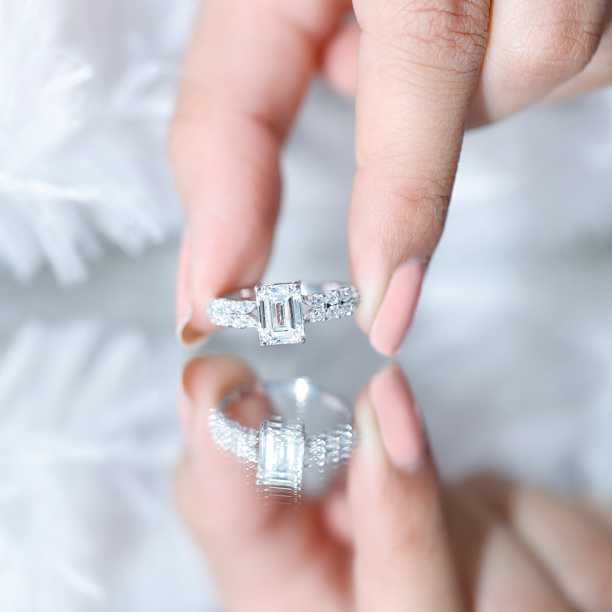 2 Carat Lab Grown Diamond Ring For Women With Certificate Lab - ( EF-VS ) - Rosec Jewels
