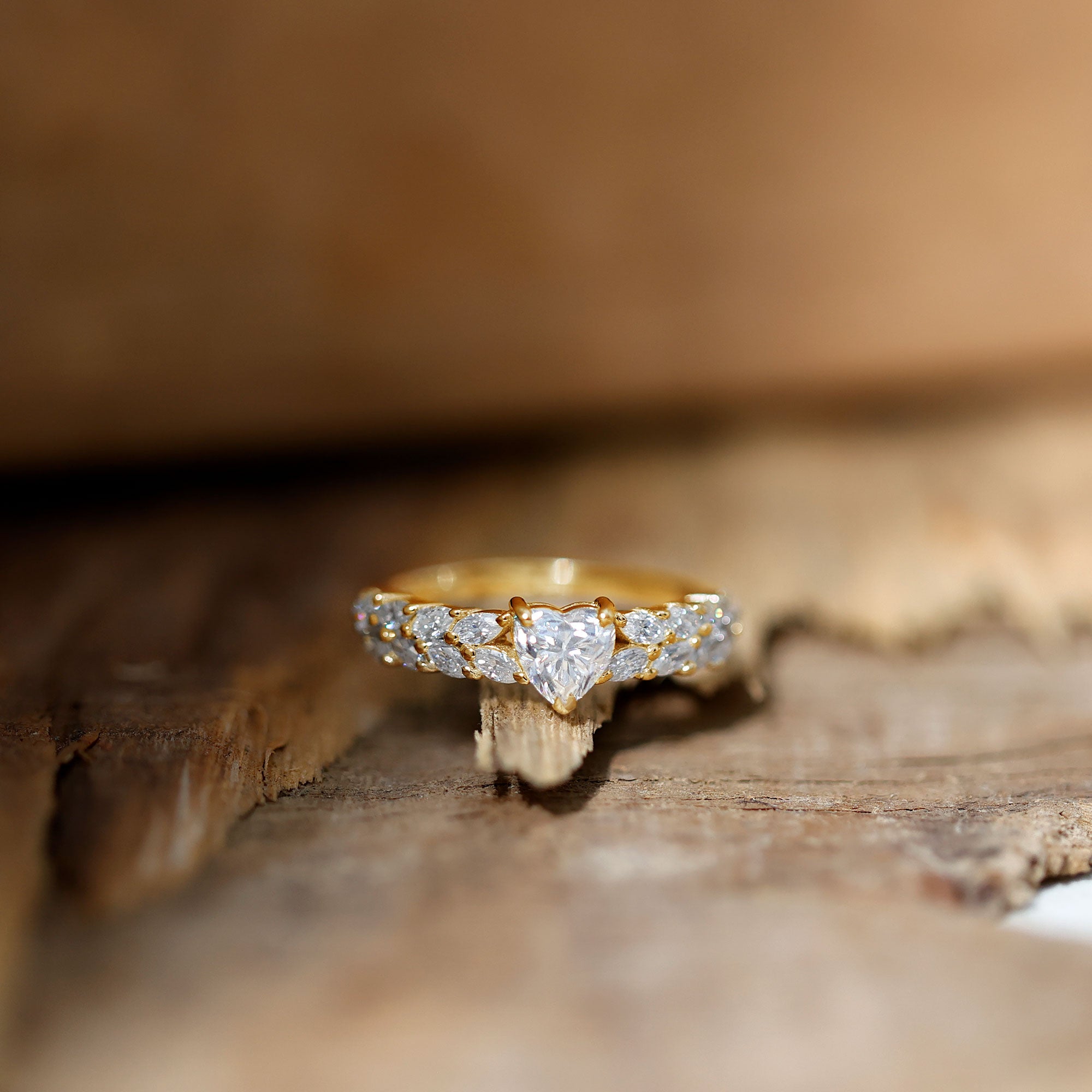 Brilliant Cut Lab Diamond Heart Shaped Promise Ring for Women Lab - ( EF-VS ) - Rosec Jewels