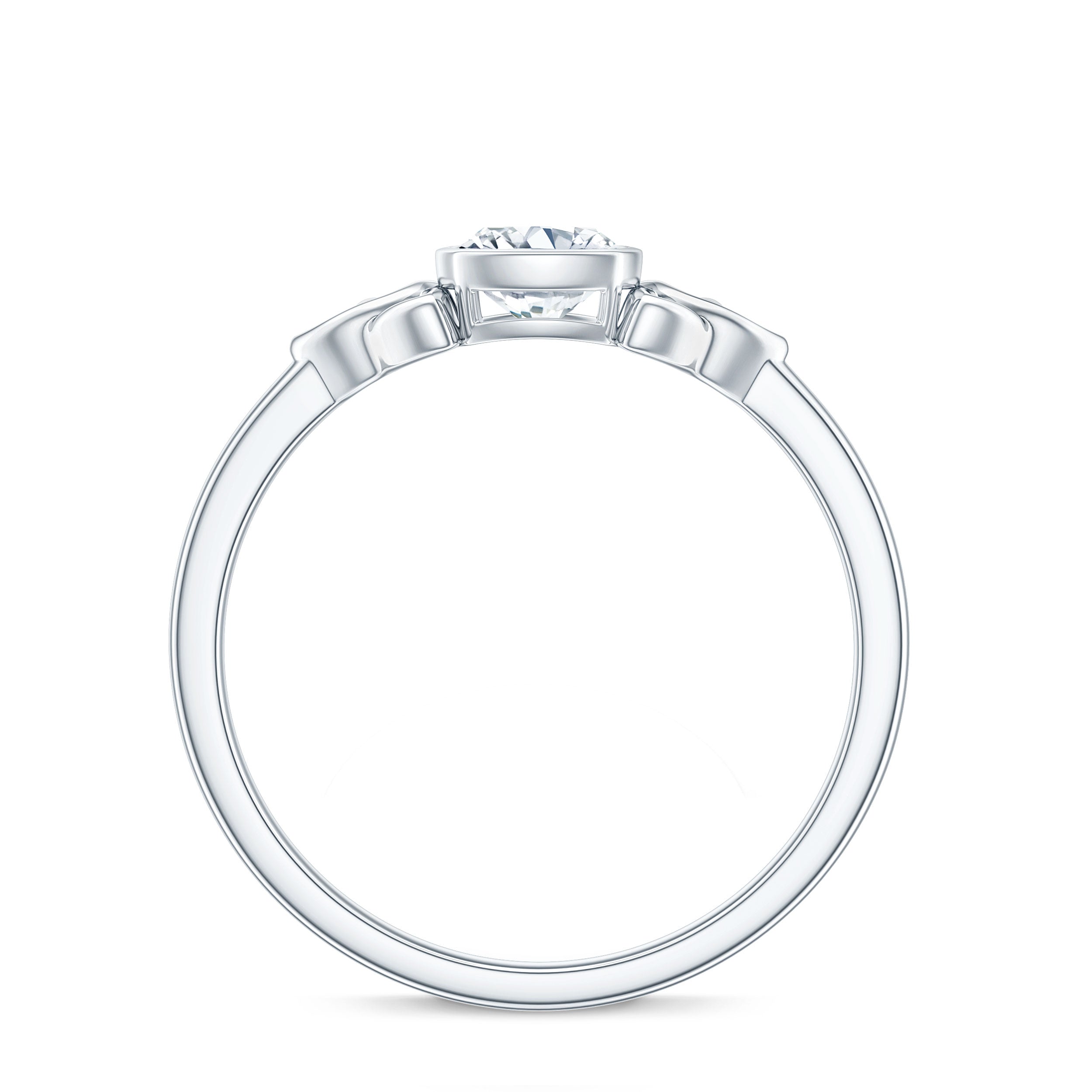 Certified Cushion Cut Diamond Knot Promise Ring Lab - ( EF-VS ) - Rosec Jewels