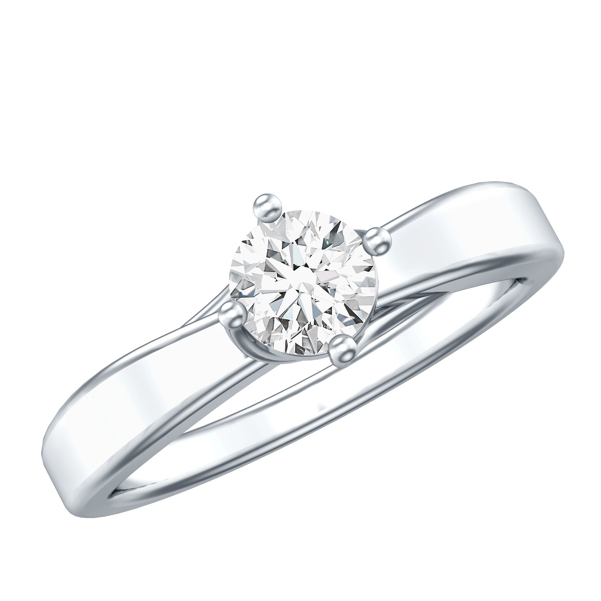 Lab Grown Diamond Solitaire Ring With 4 Prong Diagonal Set
