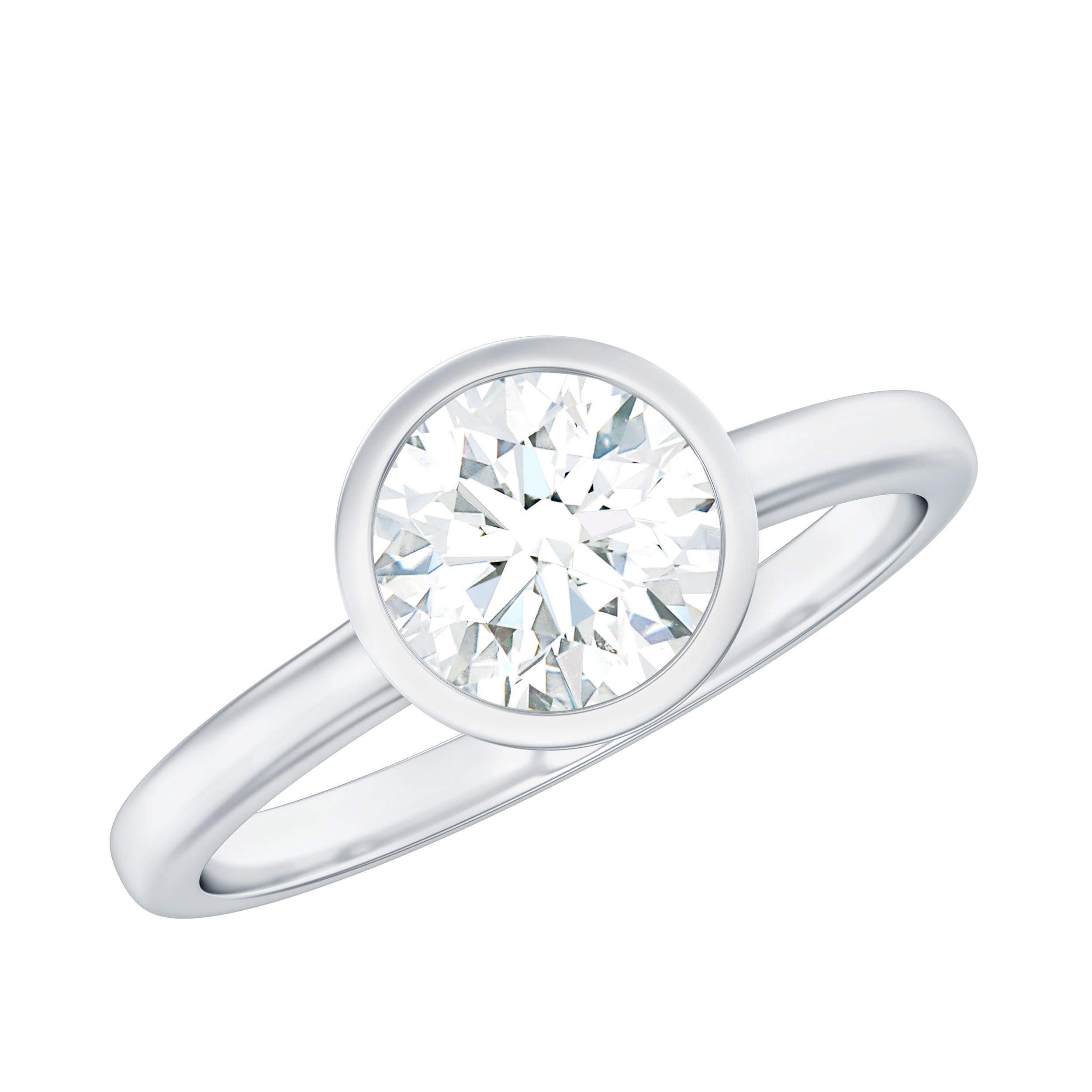 Rosec Jewels-Brilliant Cut Bezel Set Lab Grown Diamond Simple Solitaire Ring