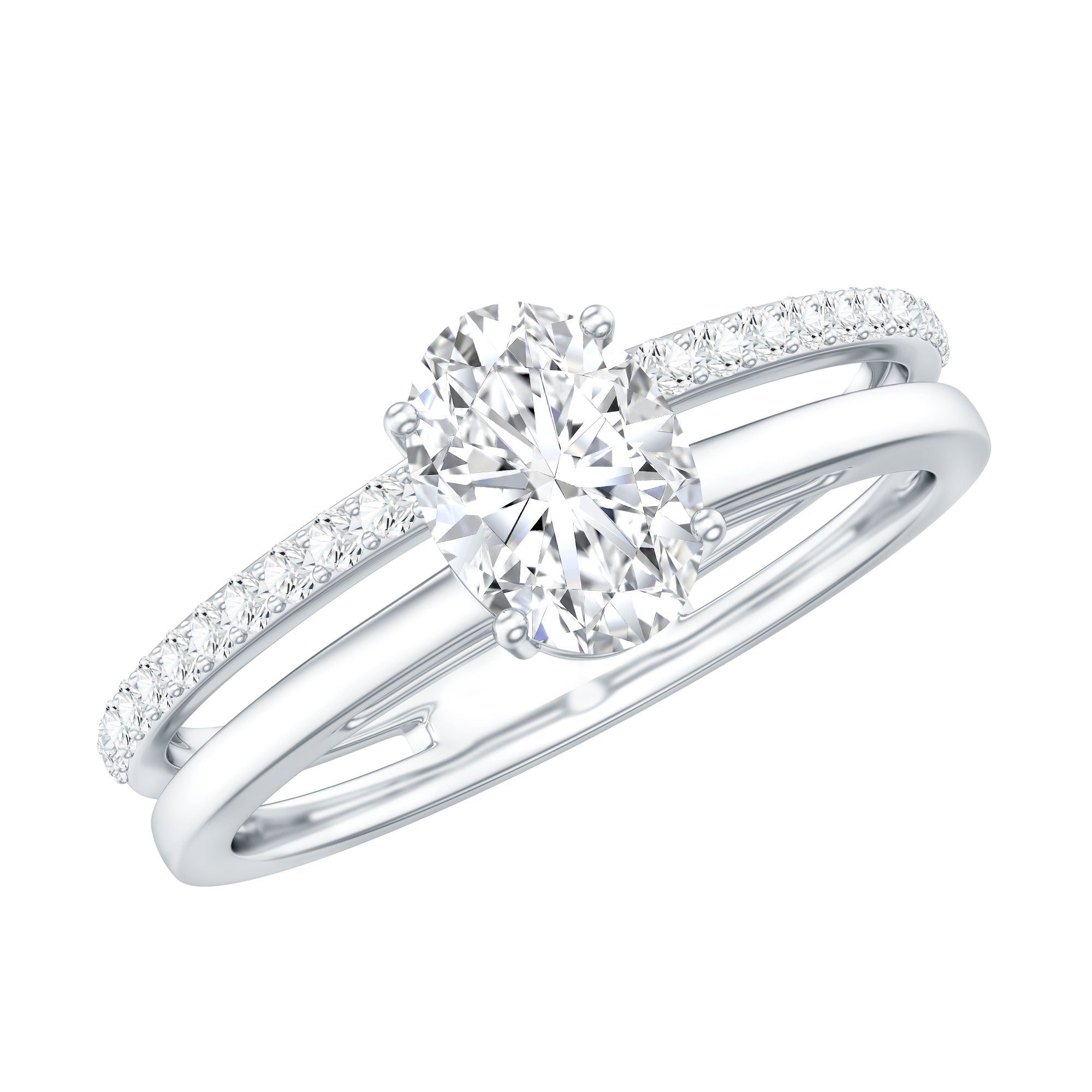 5X7 MM Oval Cut Diamond Solitaire Promise Ring For Her Lab - ( EF-VS ) - Rosec Jewels