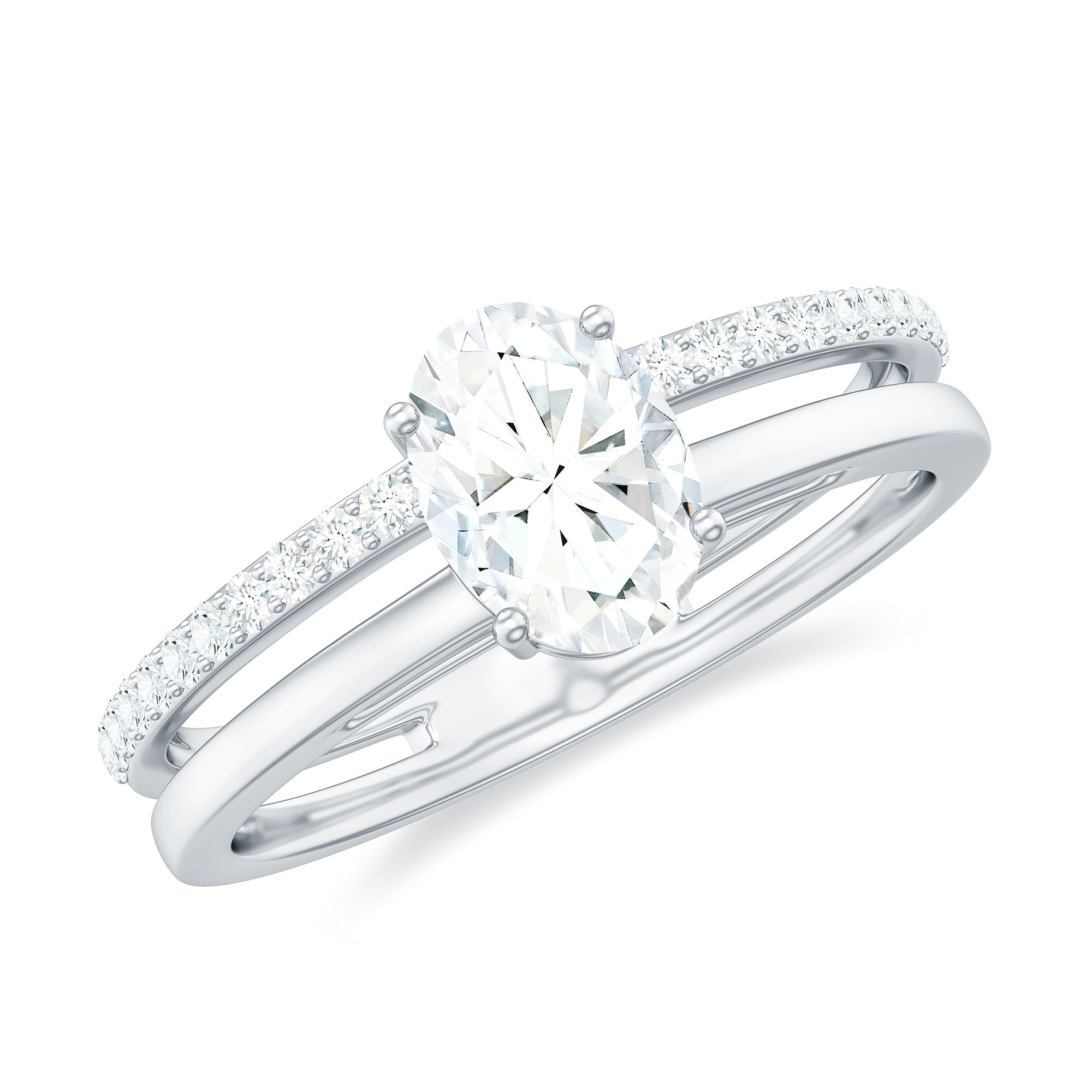 5X7 MM Oval Cut Diamond Solitaire Promise Ring For Her