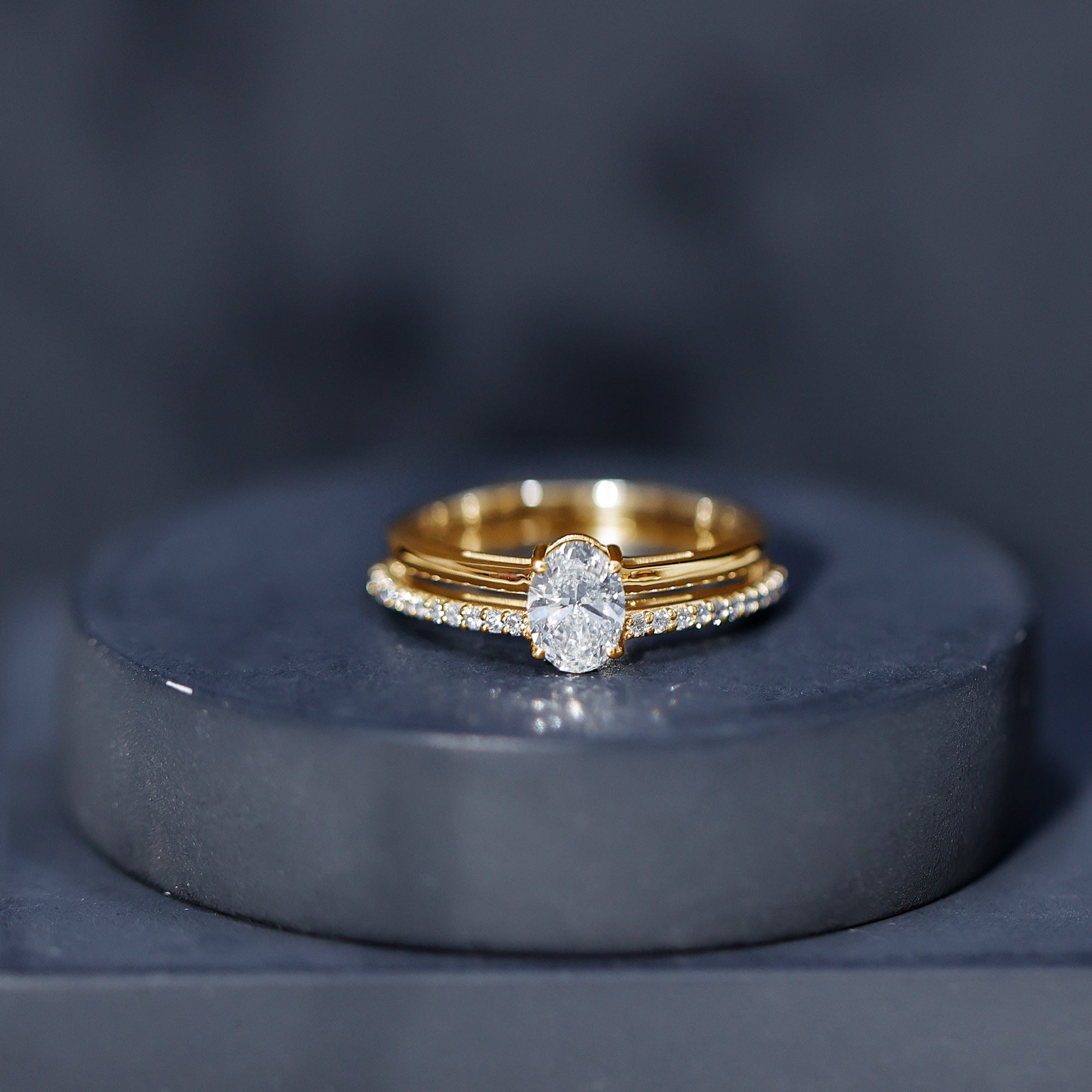 5X7 MM Oval Cut Diamond Solitaire Promise Ring For Her Lab - ( EF-VS ) - Rosec Jewels