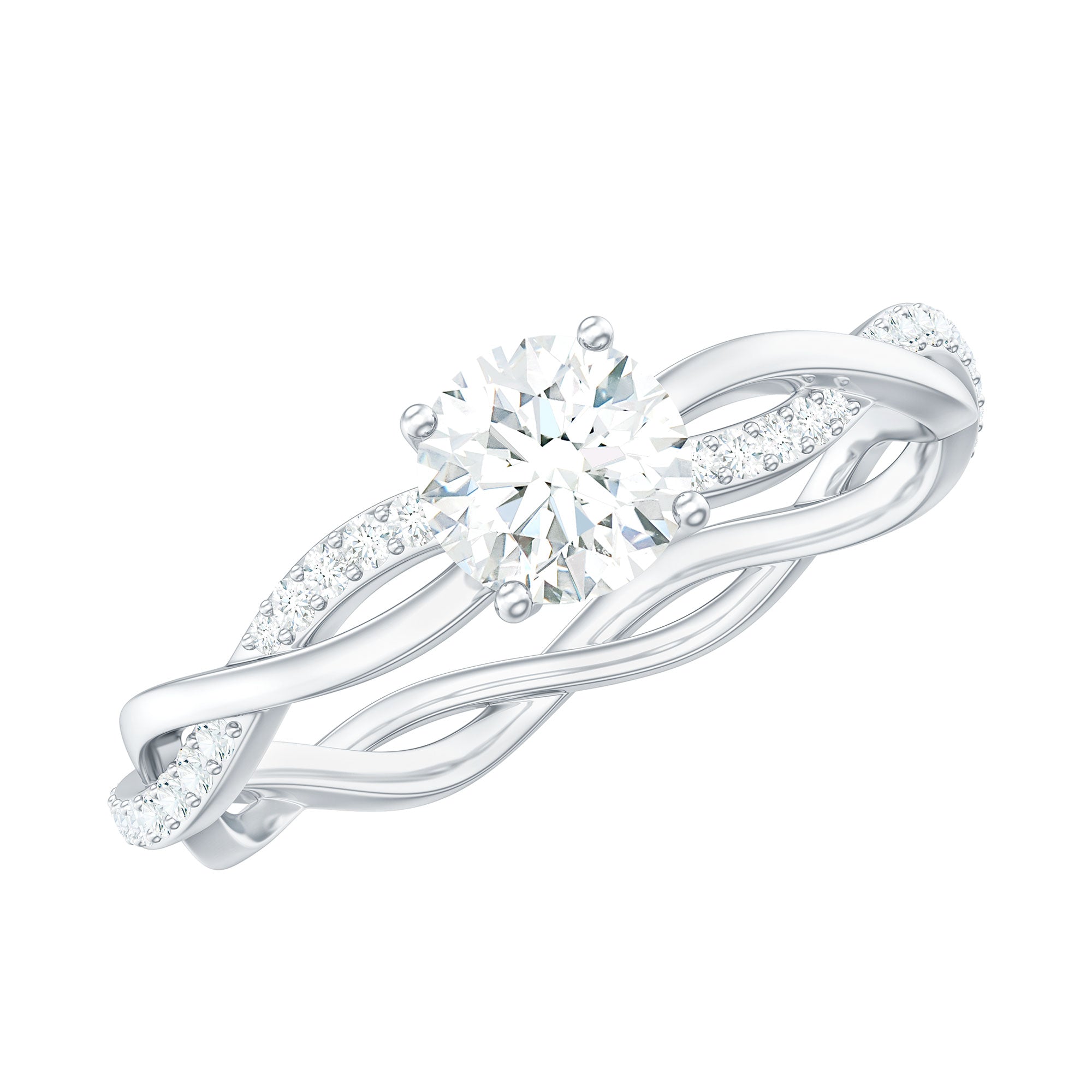 Certified Round Lab Grown Diamond Crossover Promise Ring